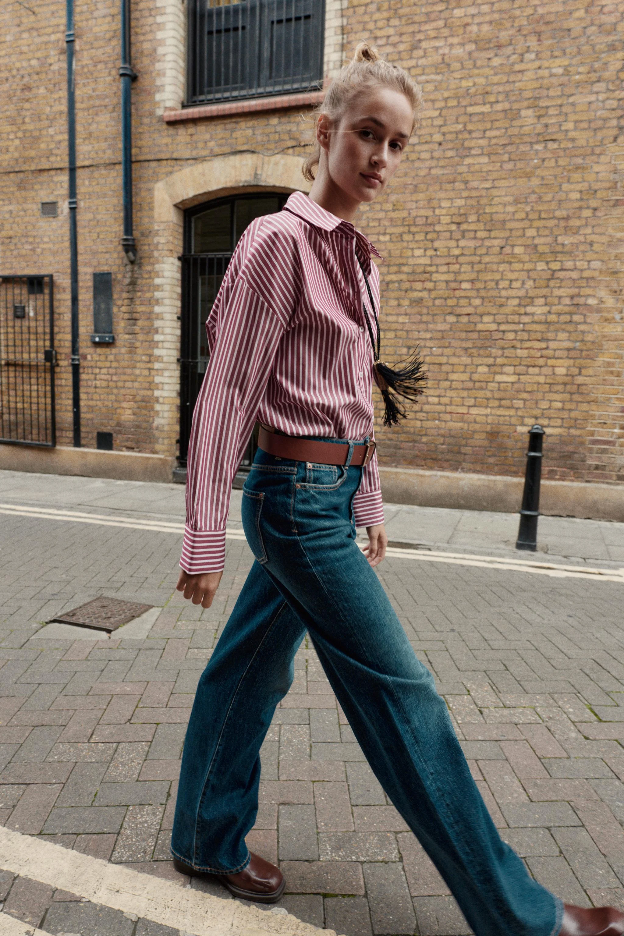 پیراهن پاپلین راه راه