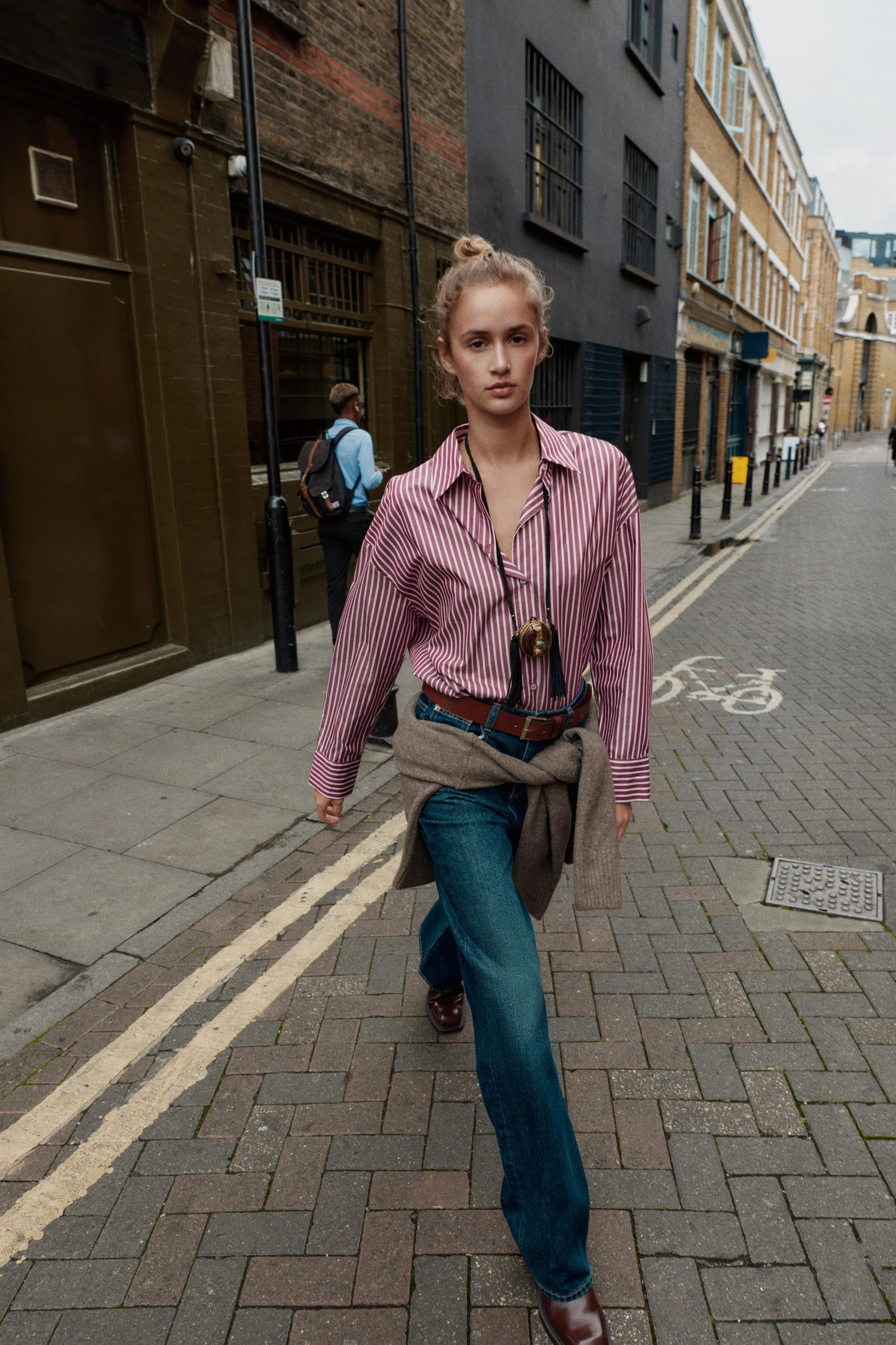 پیراهن پاپلین راه راه