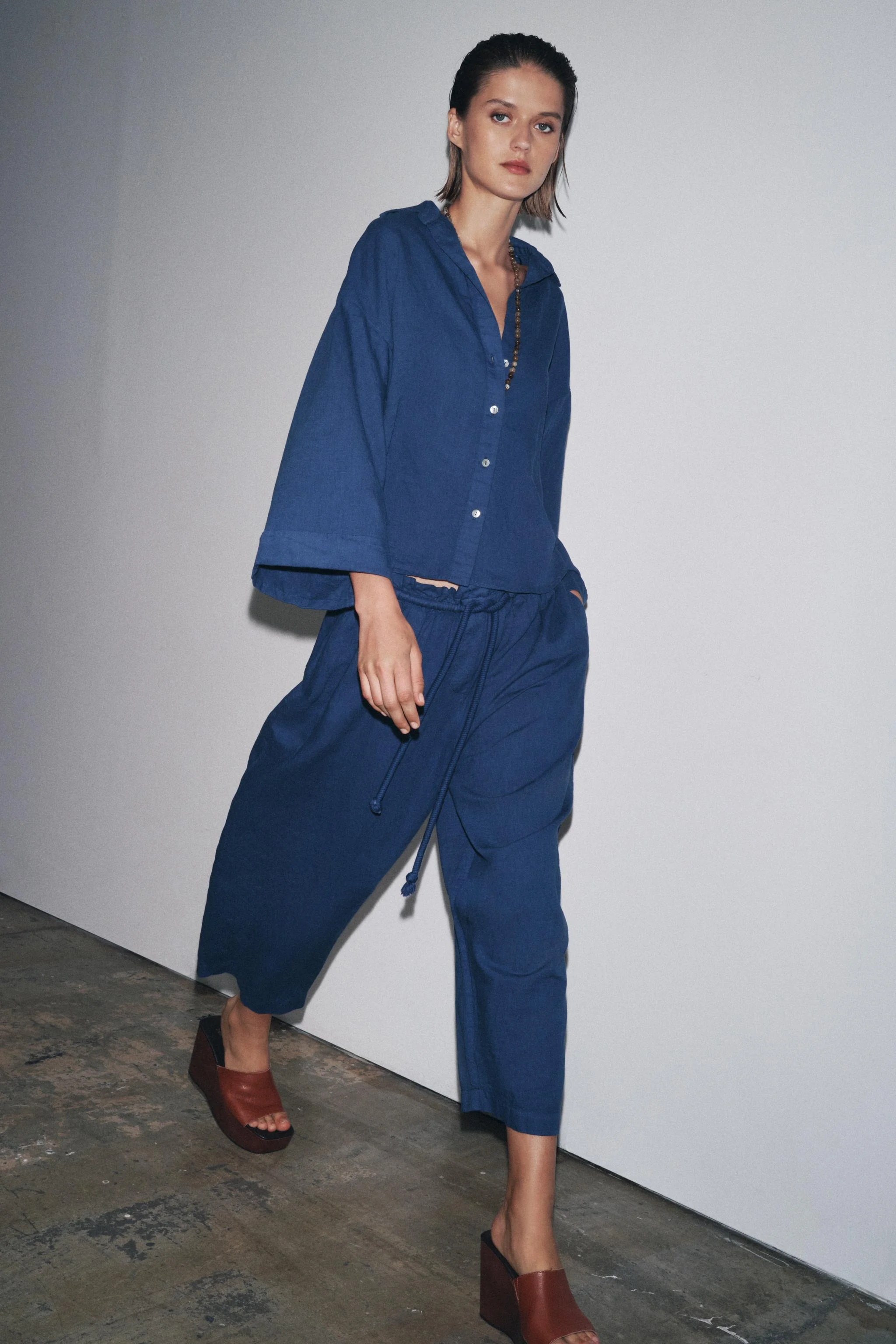 پیراهن ترکیبی لینن ZW COLLECTION