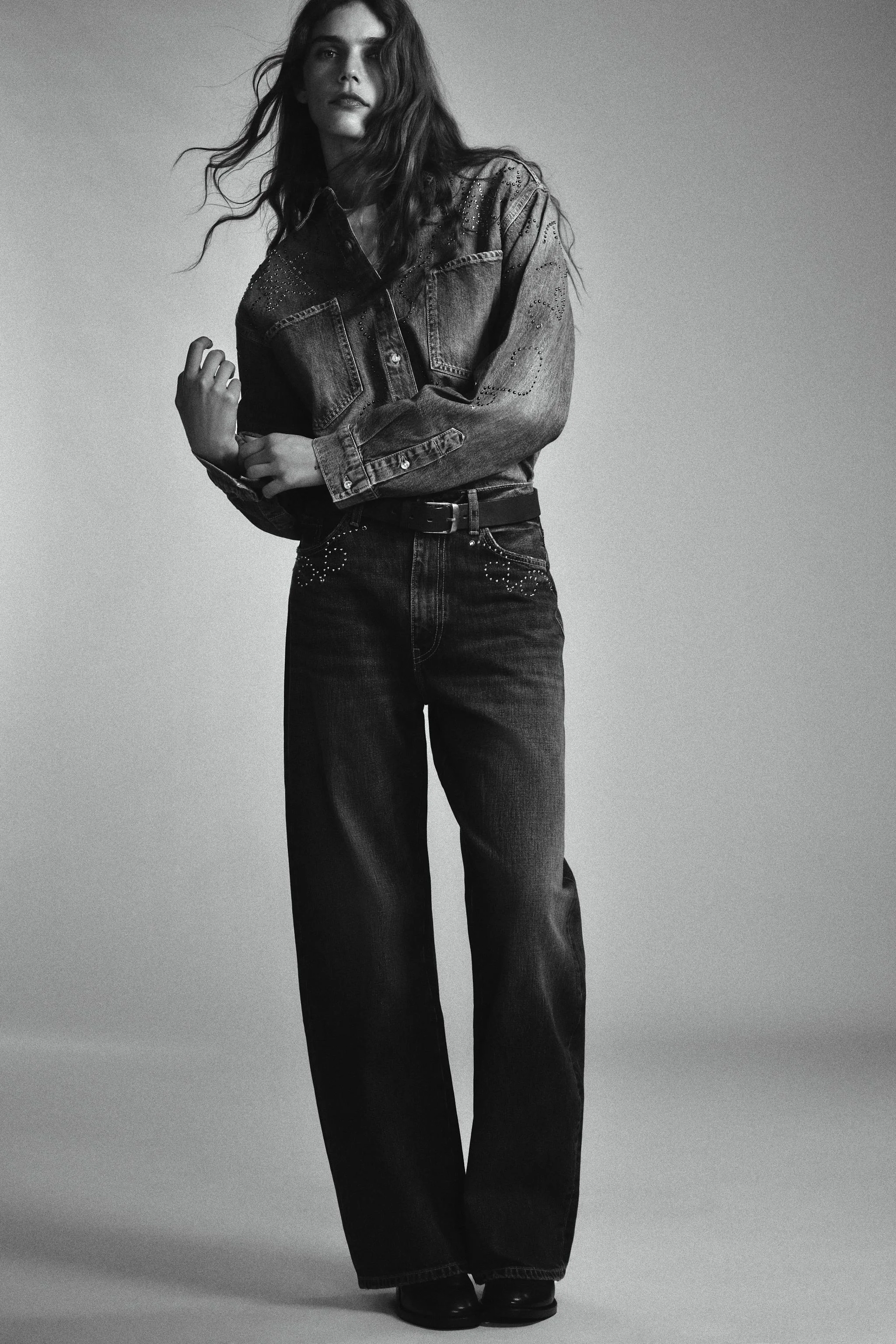 پیراهن جین دکمه دار