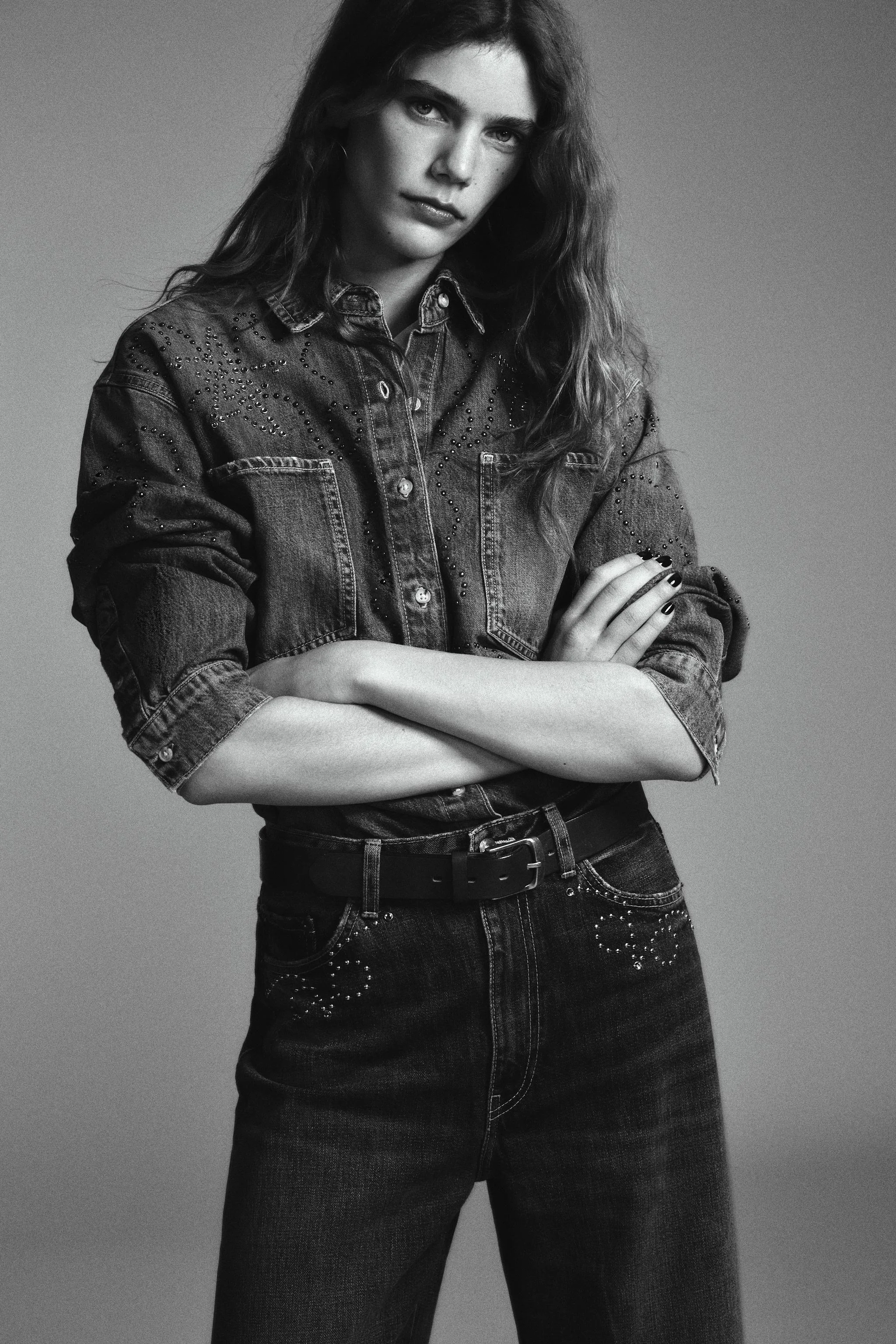 پیراهن جین دکمه دار