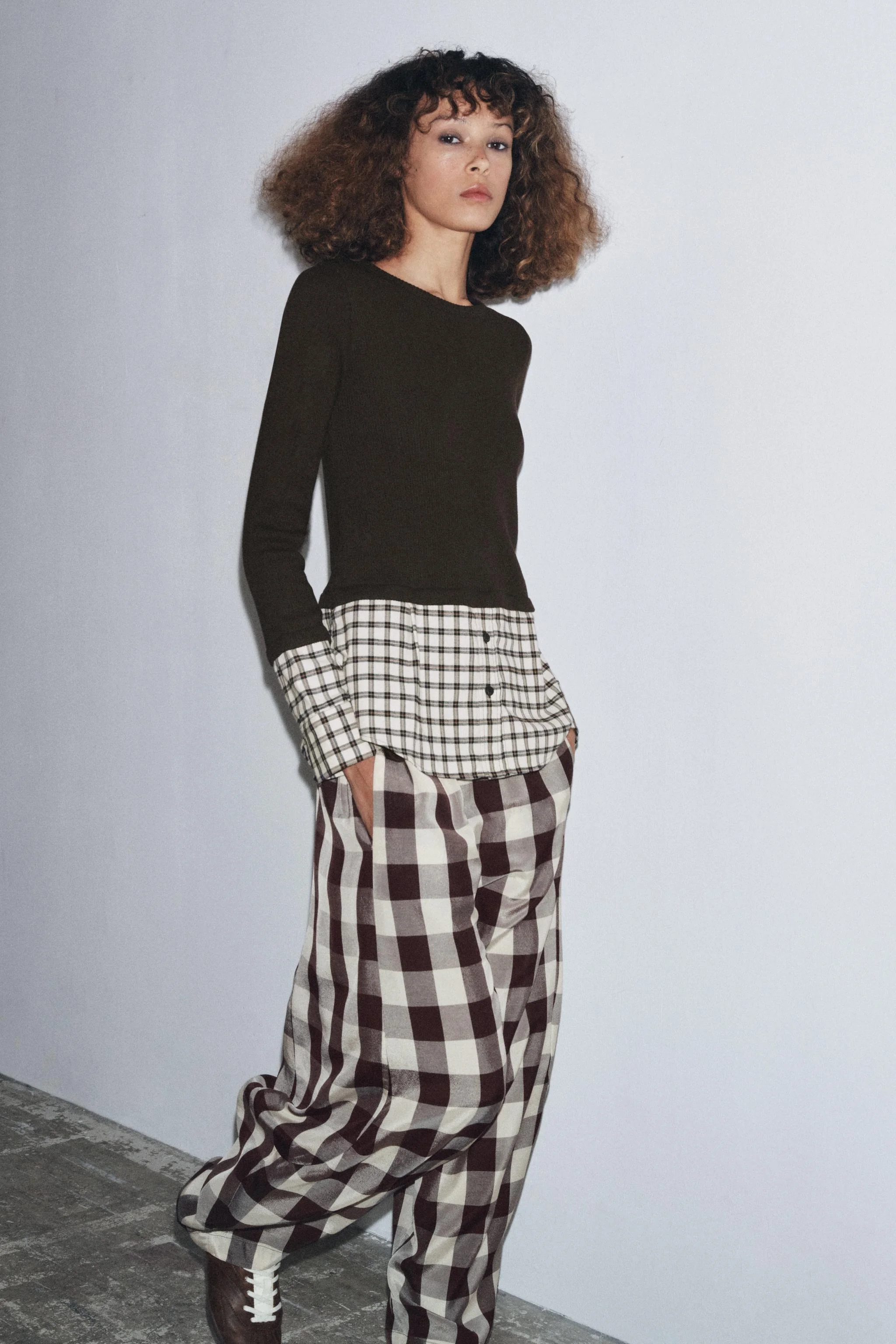 پیراهن طرح چهارخانه متضاد پیراهن طرح چهارخانه متضاد