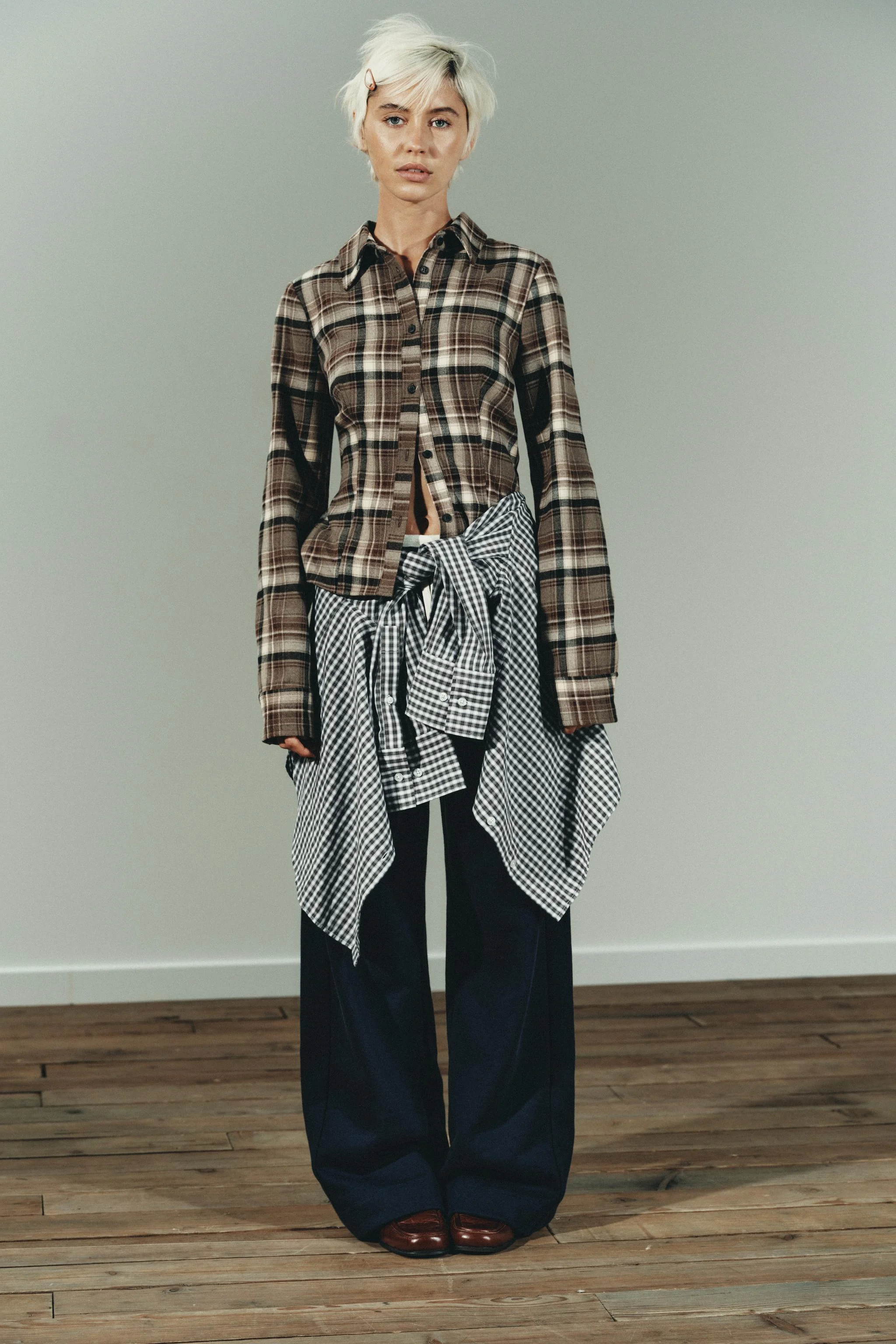 پیراهن چهارخانه خوش دوخت