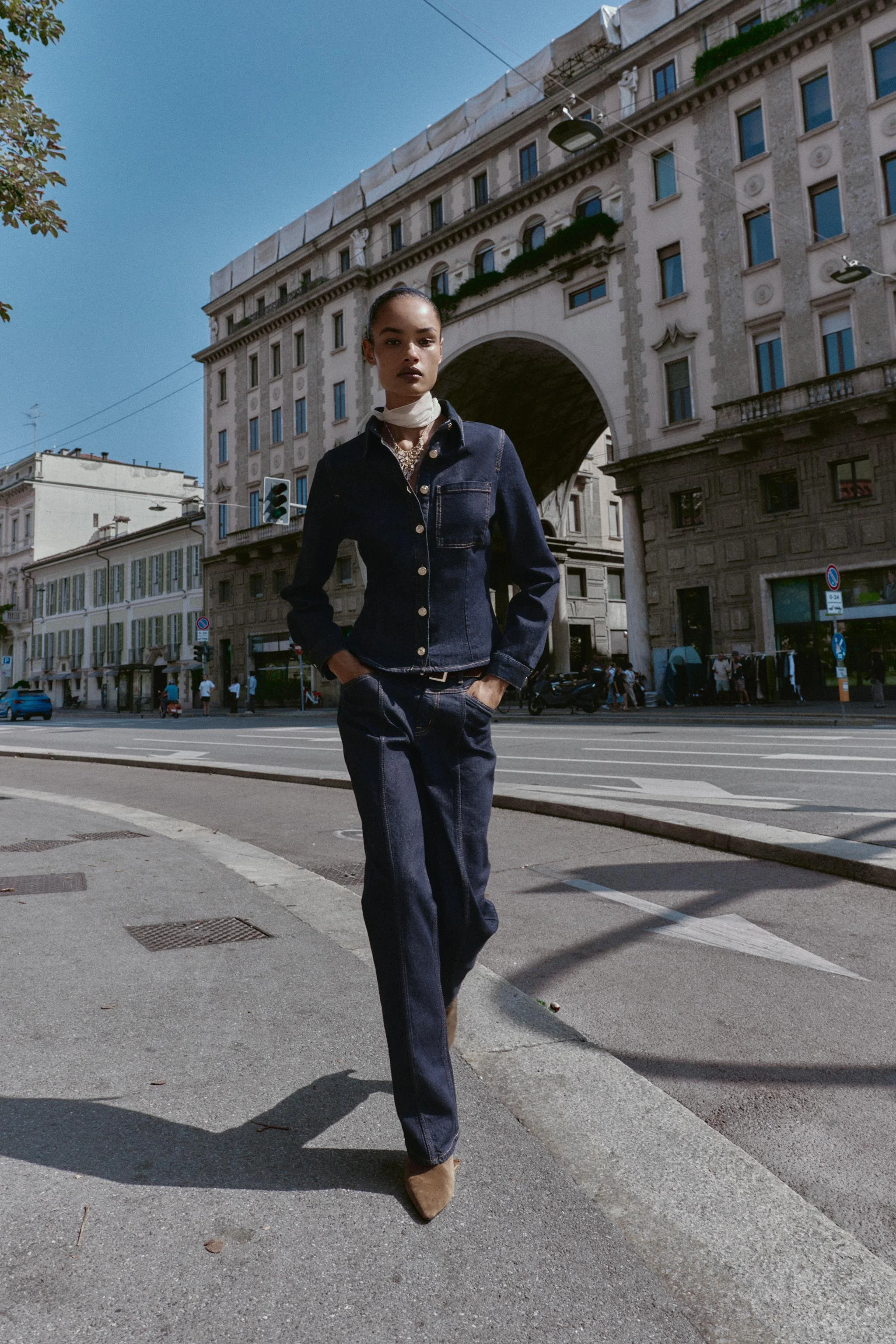 پیراهن جین فیت مدل Z1975