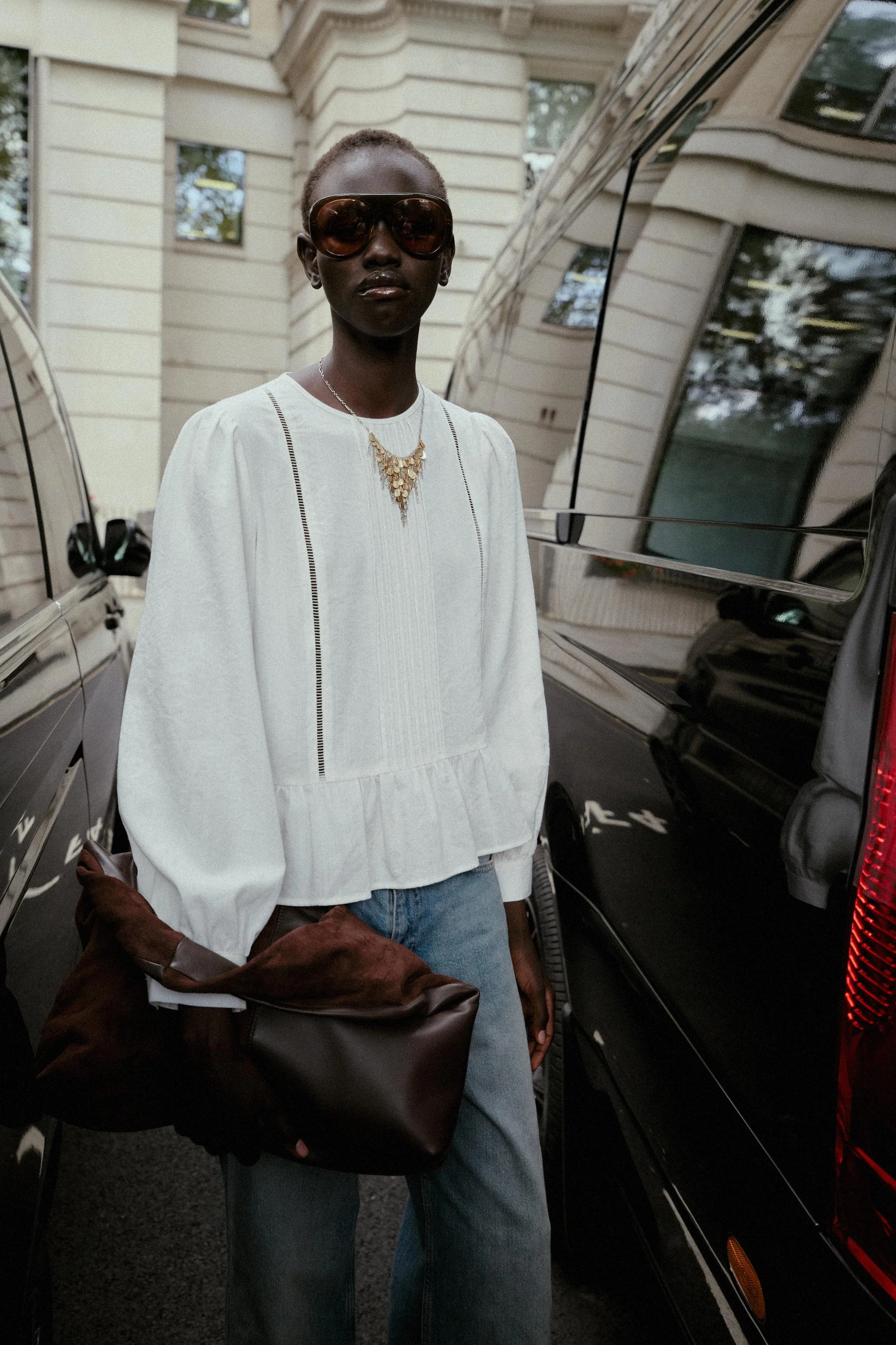 بلوز پلوم با دوخت نردبانی بلوز پلوم با دوخت نردبانی