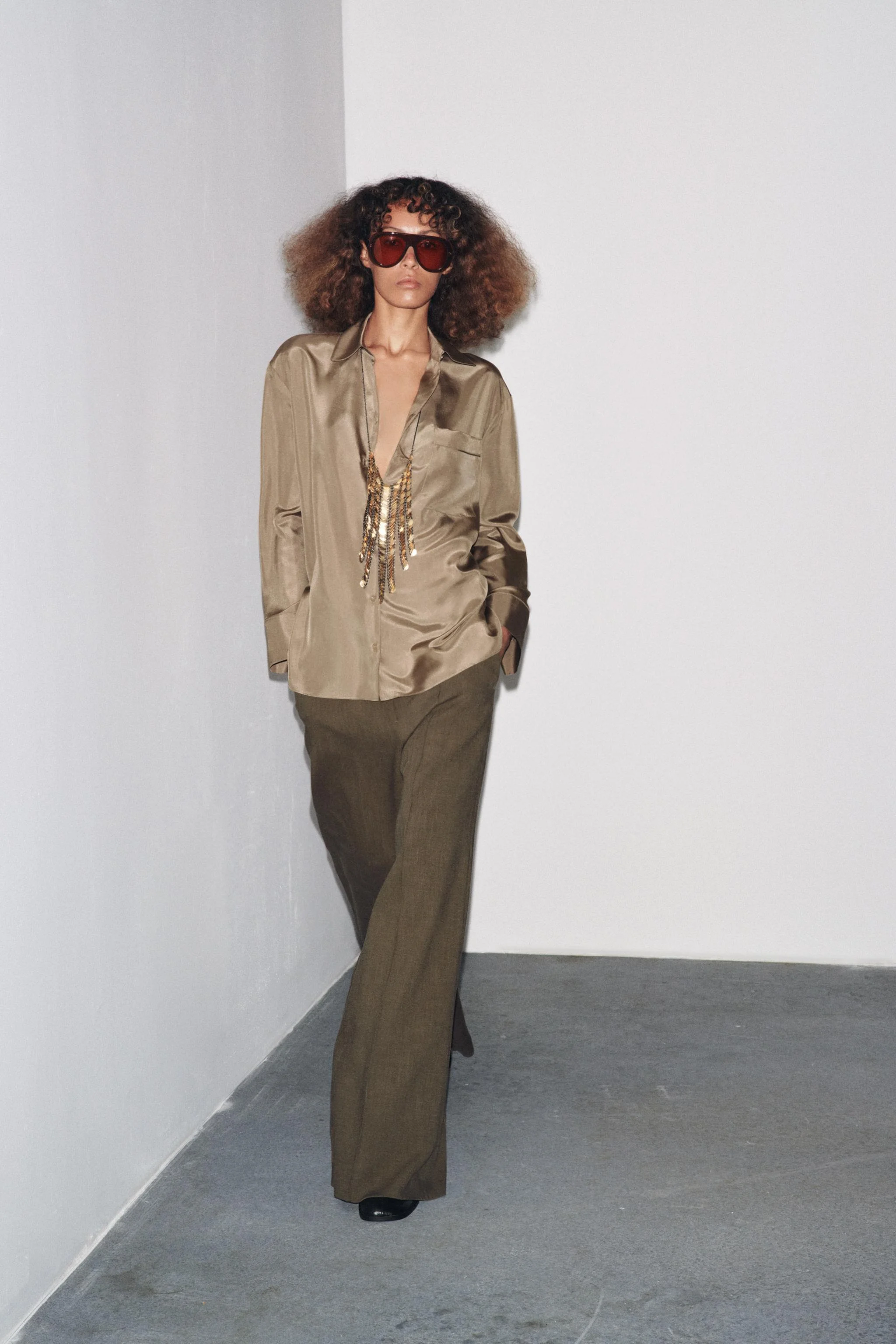 پیراهن ابریشمی ZW COLLECTION با جیب