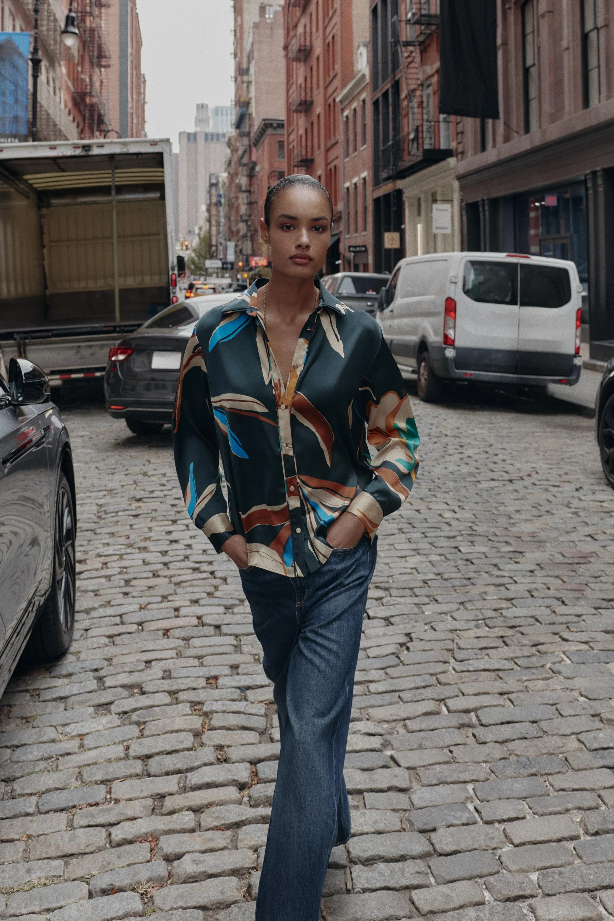 پیراهن طرح دار روان