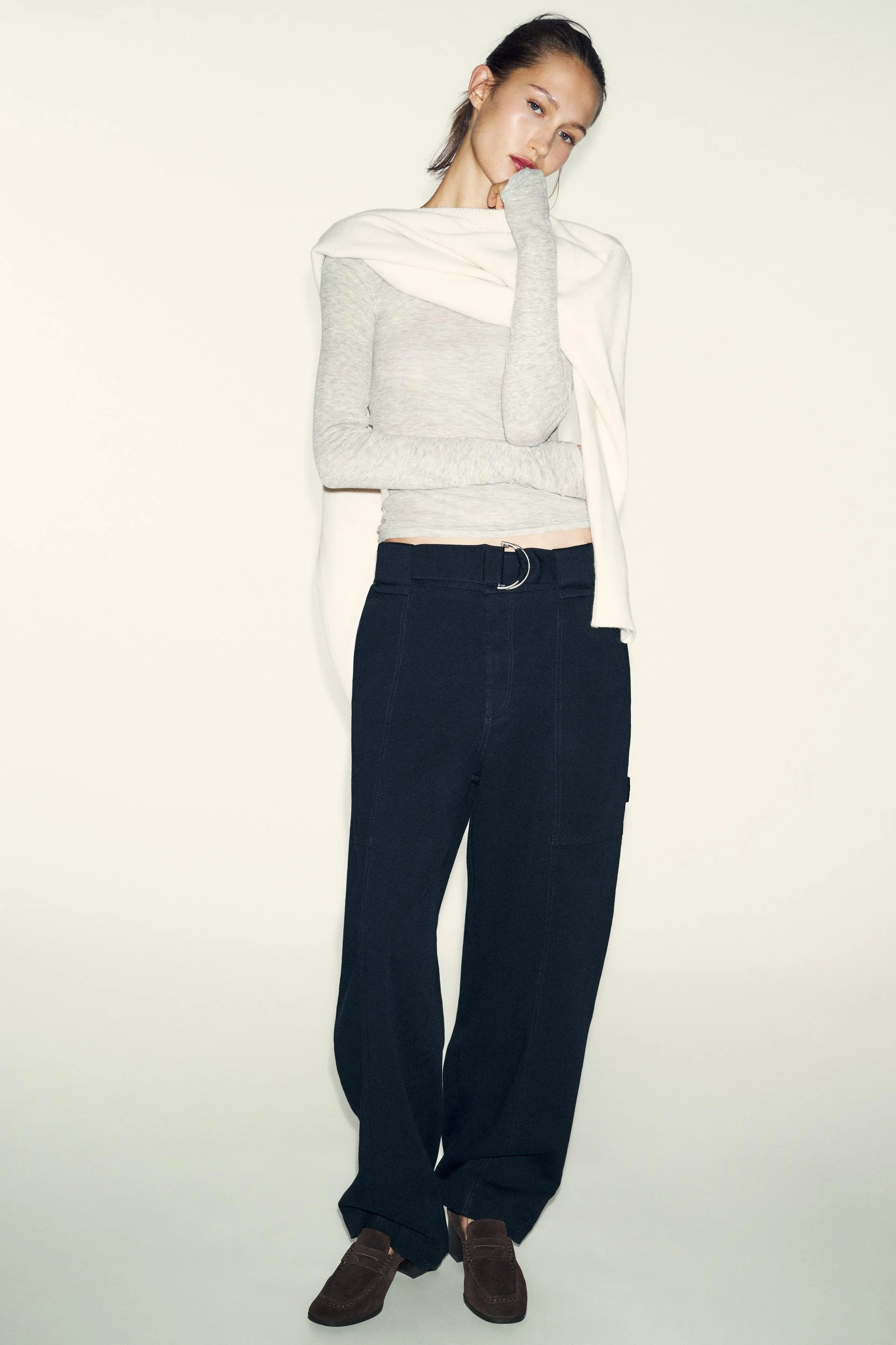 کفش کالج پاشنه دار از جنس چرم جیر