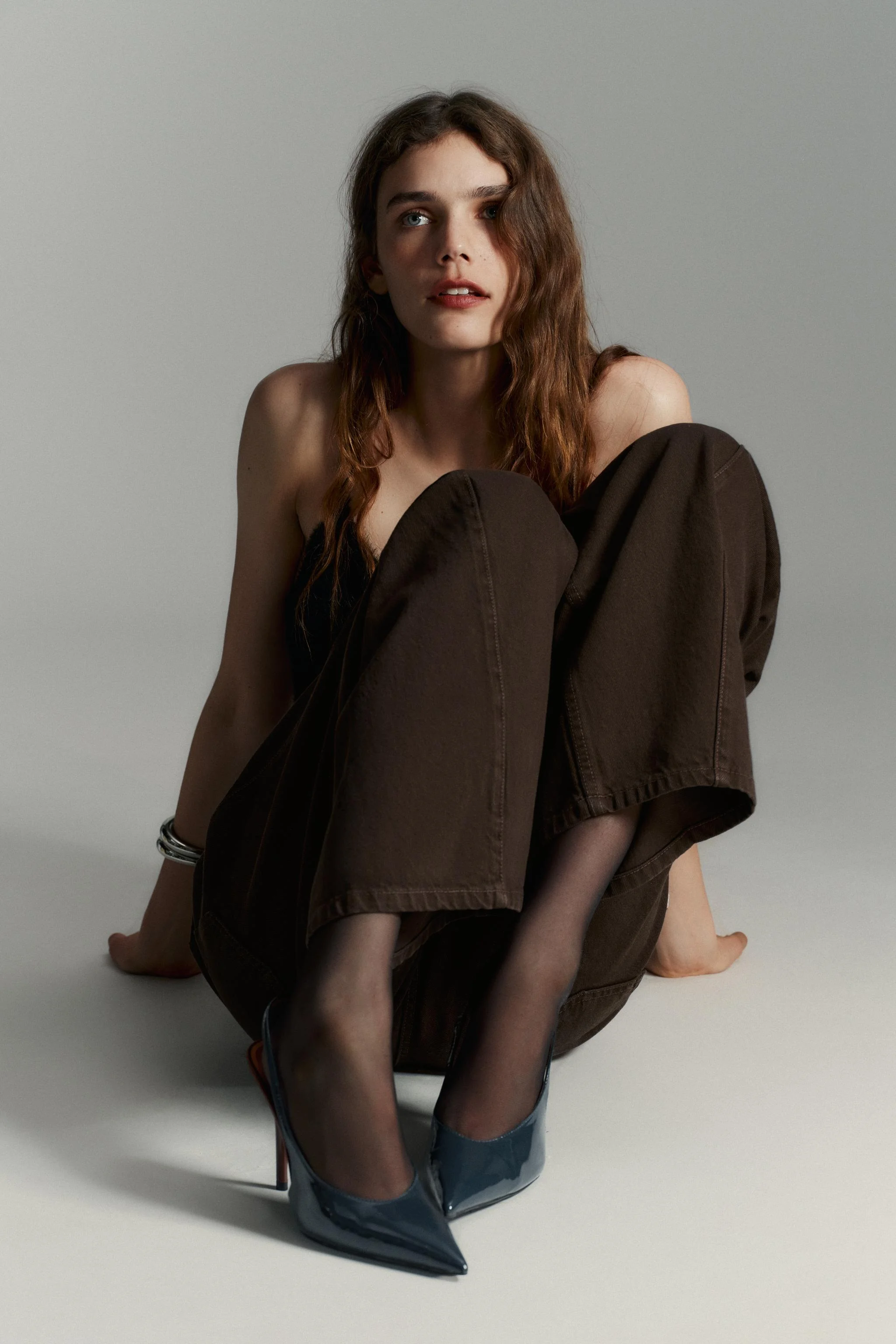 کفش های پاشنه بلند رکابی طرح چرم مصنوعی