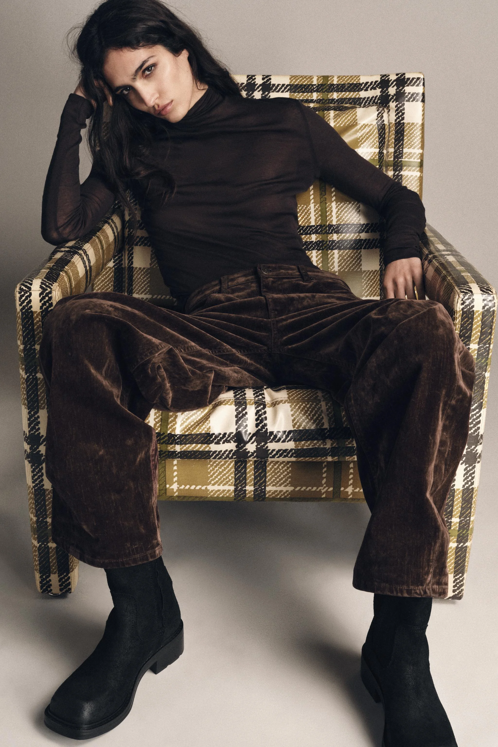 بوت های چرمی ساق دار با پنجه مربعی