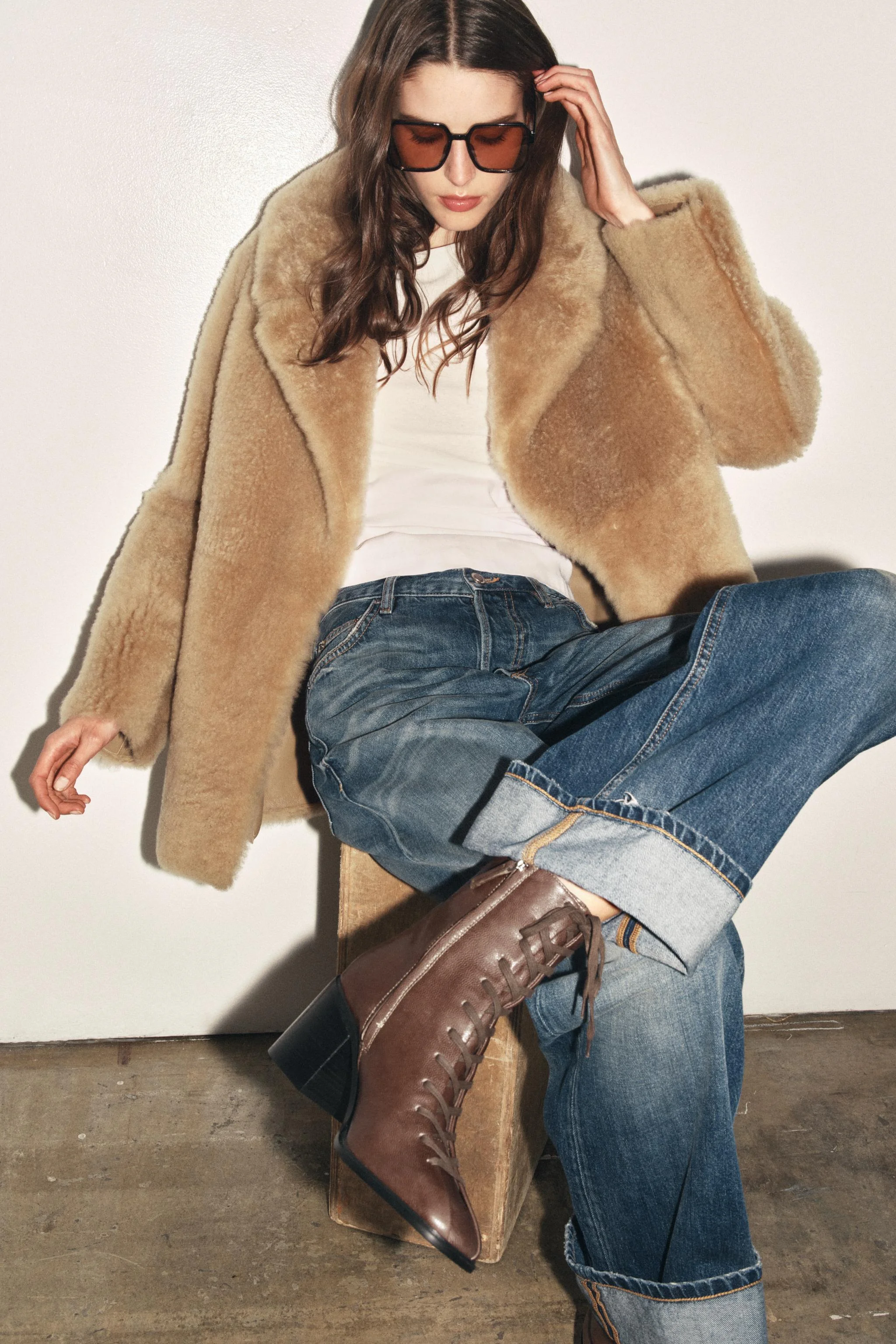 نیم بوت چرمی بند دار