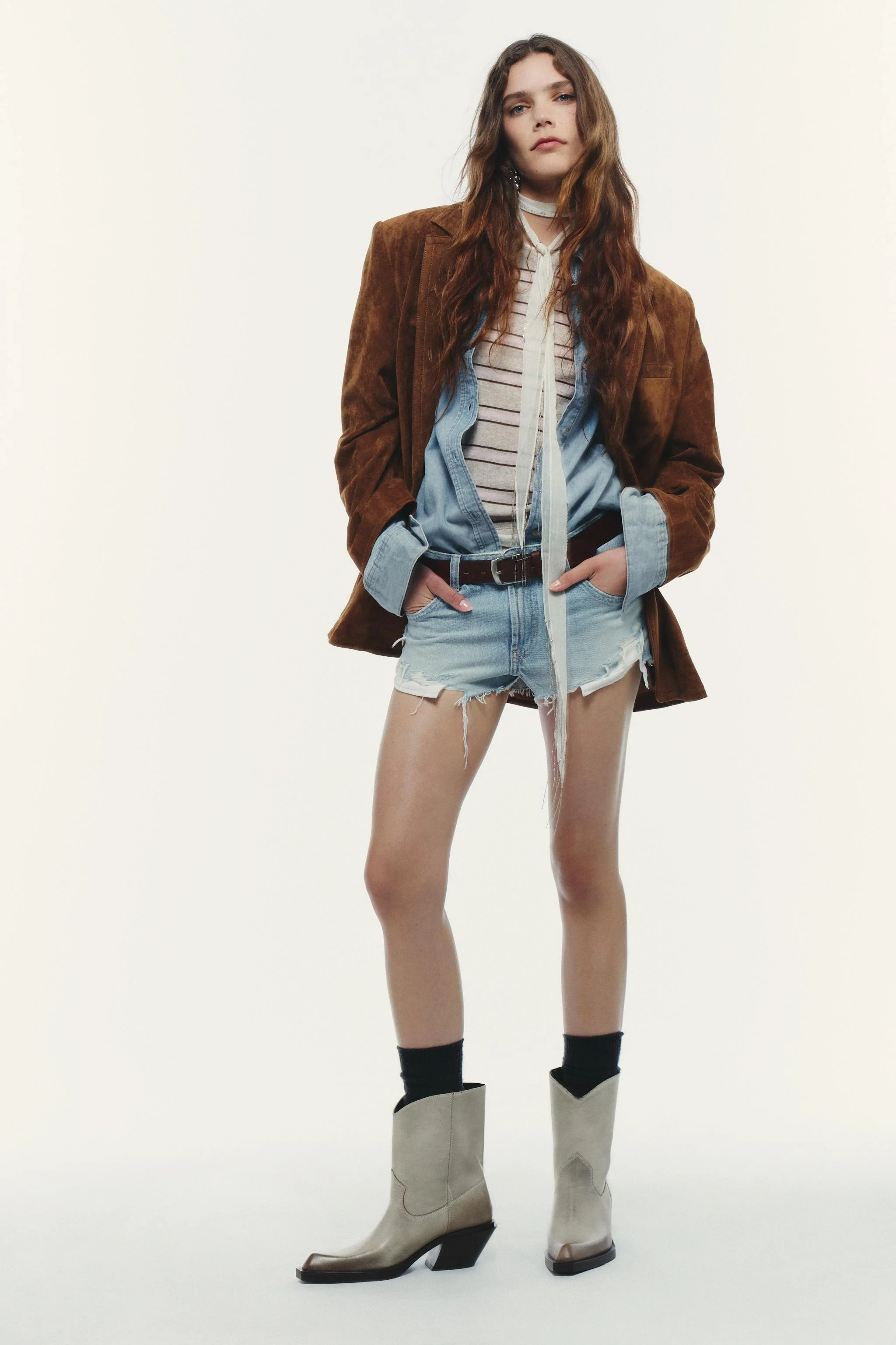 نیم بوت چرمی کابویی