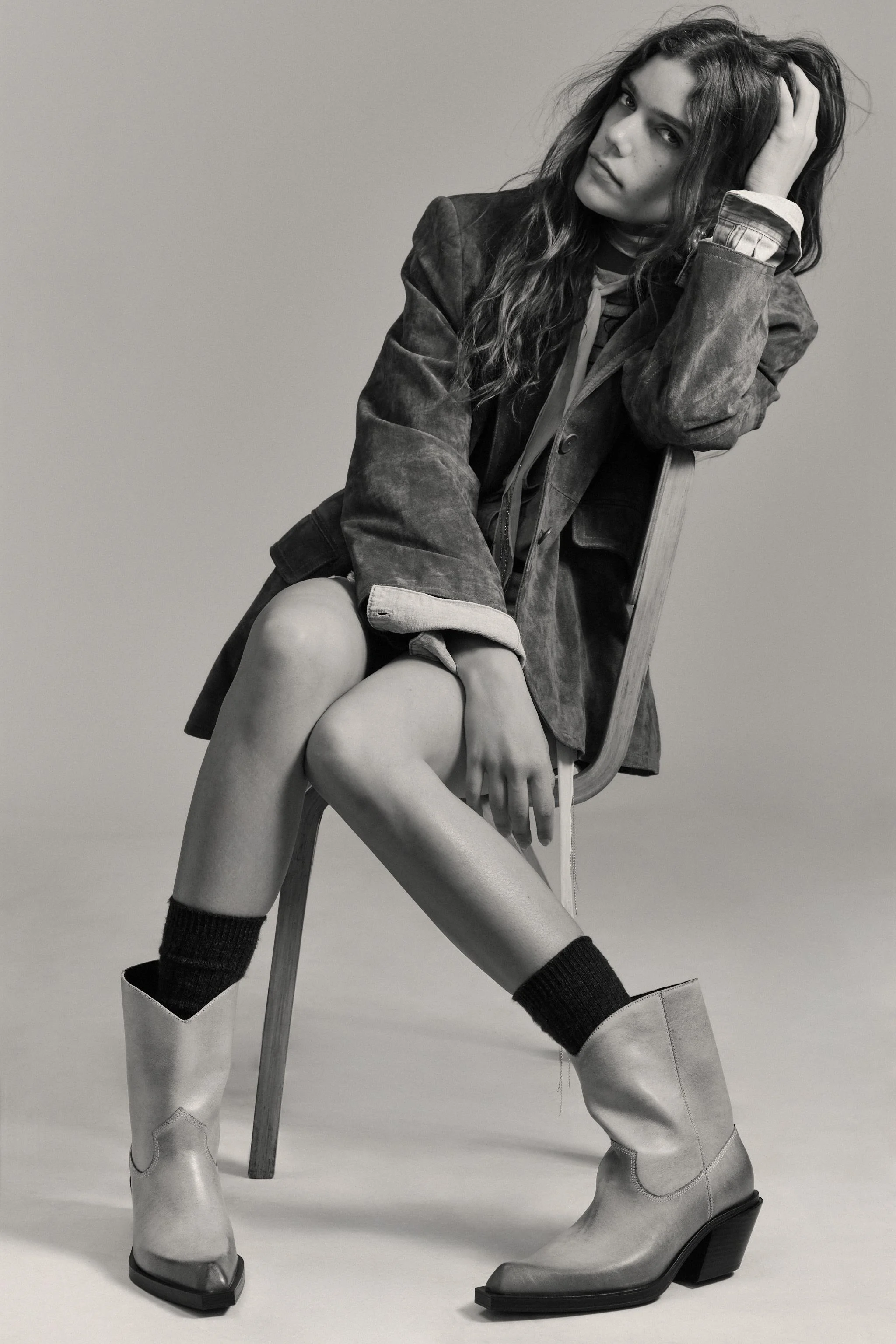 نیم بوت چرمی کابویی