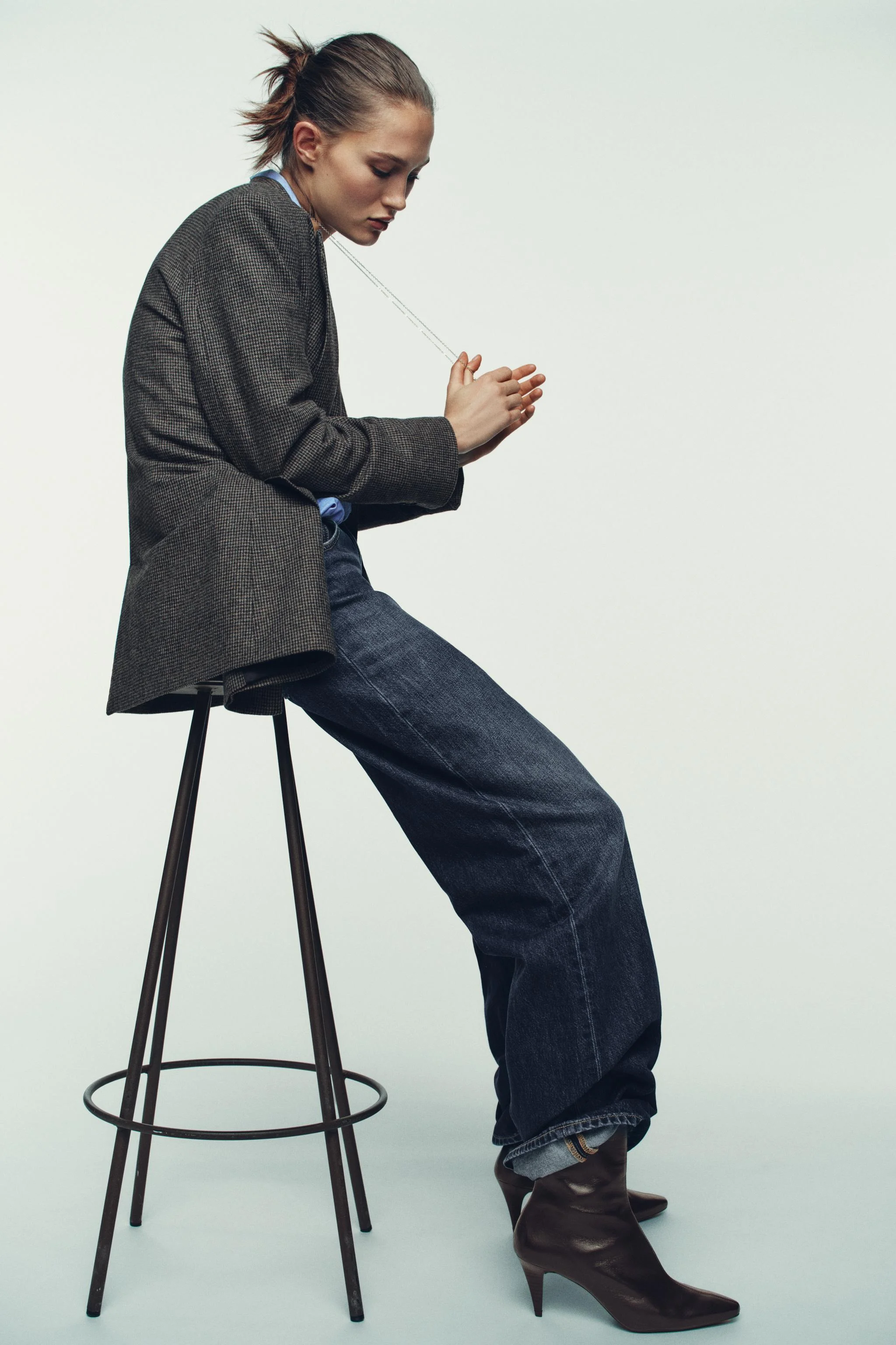 بوت های چرمی پاشنه دار تا مچ پا