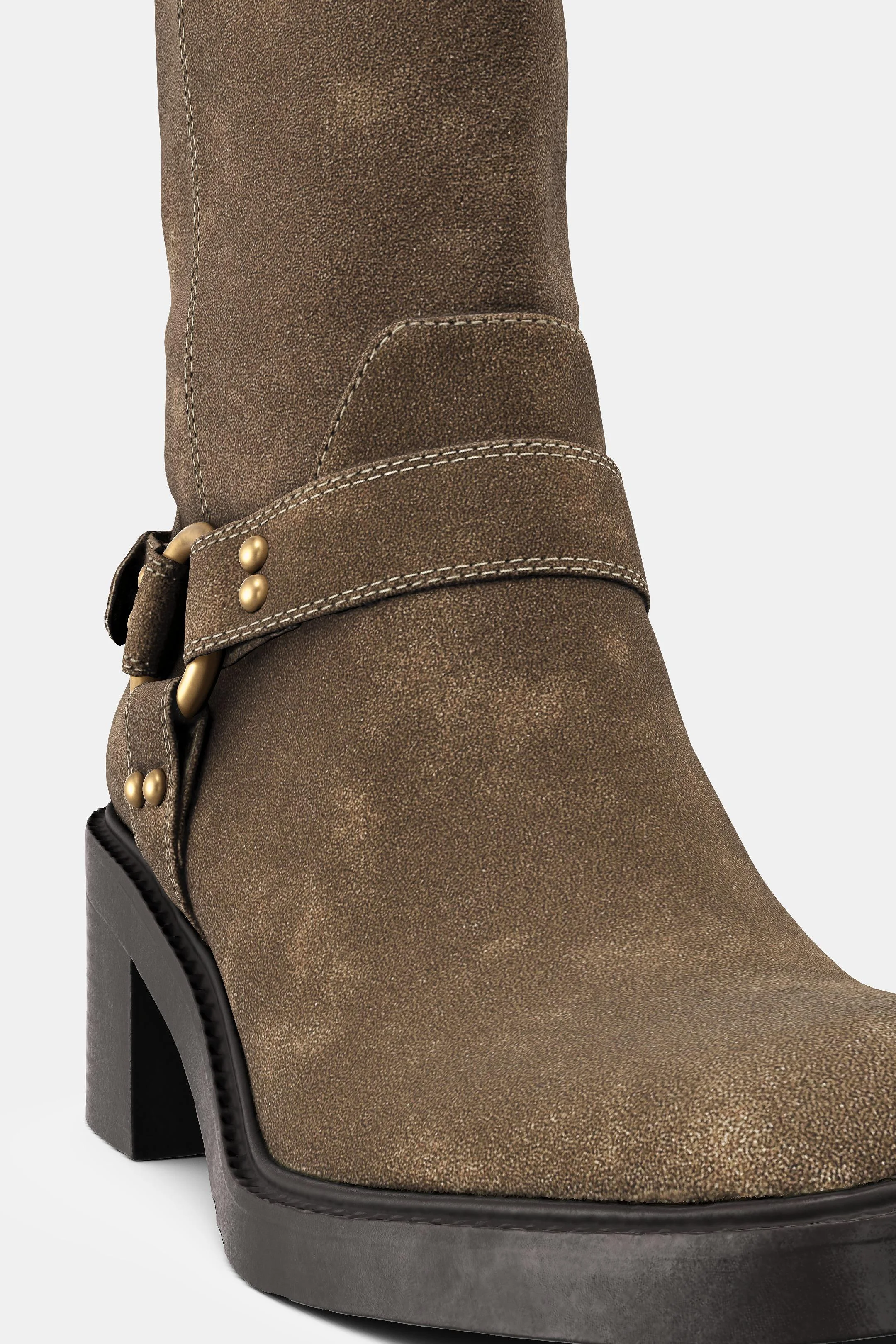 بوت های ساق دار پاشنه دار طرح موتورسواری