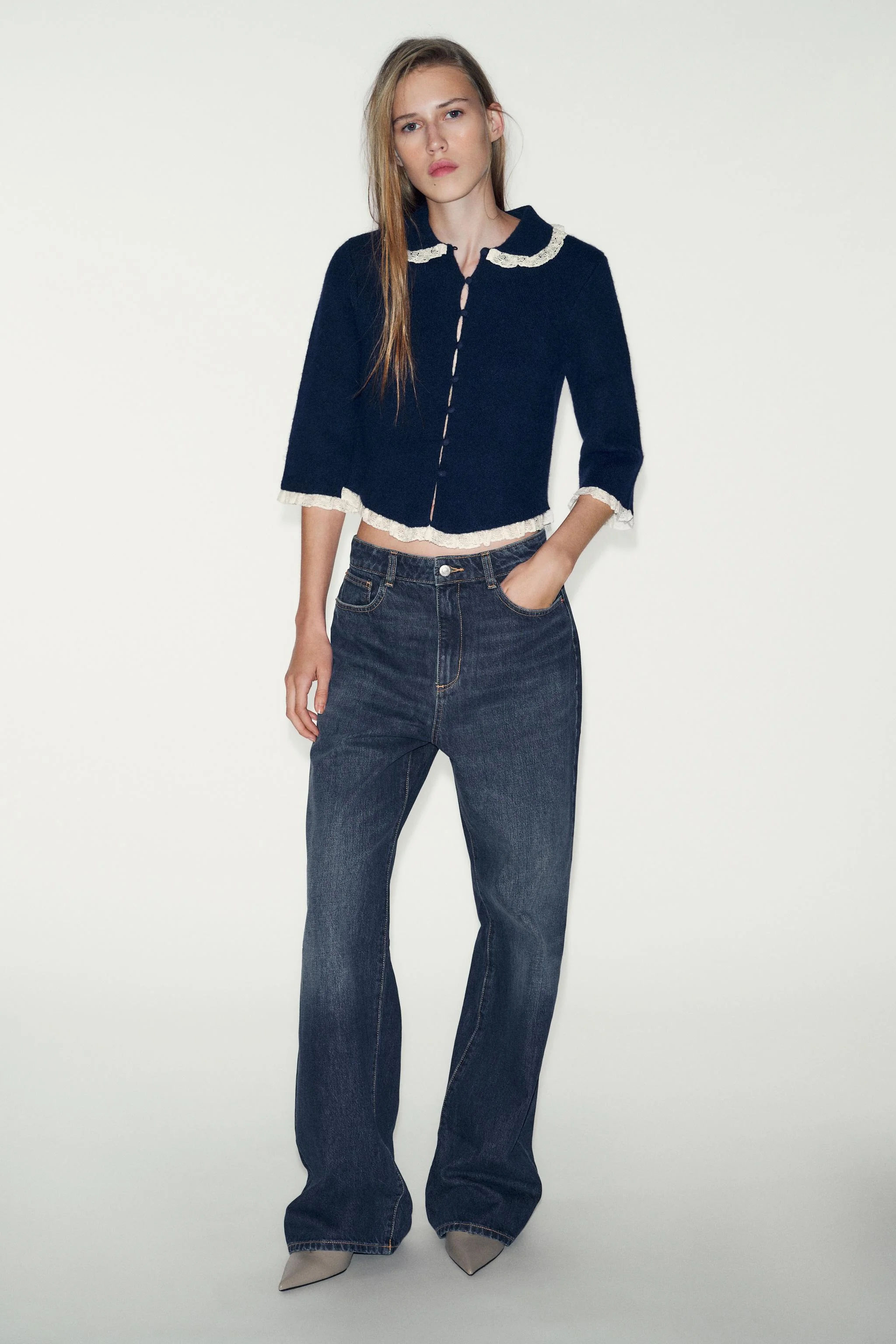 ژاکت یقه پیتر پن توری