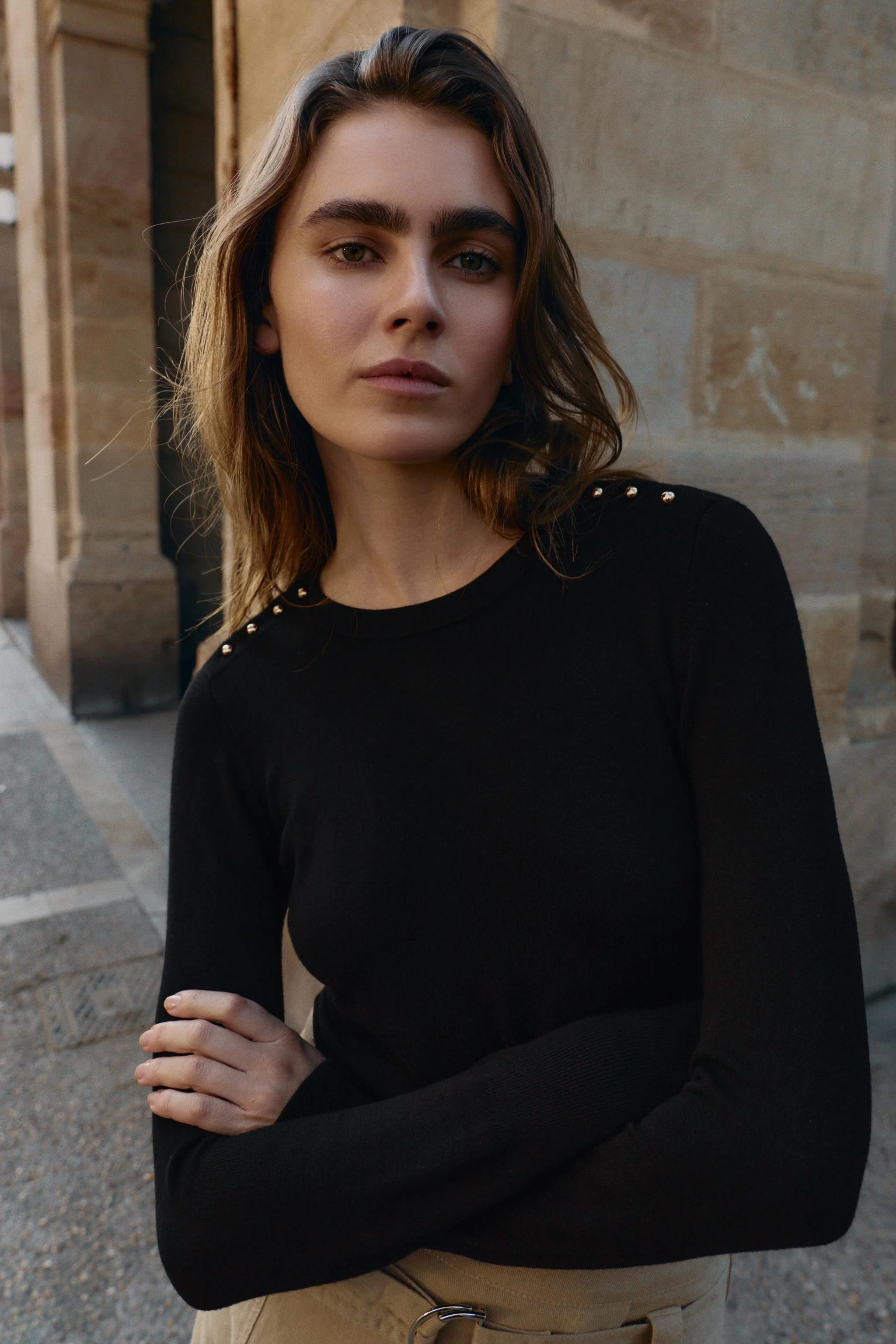 پلیور بافت دکمه دار