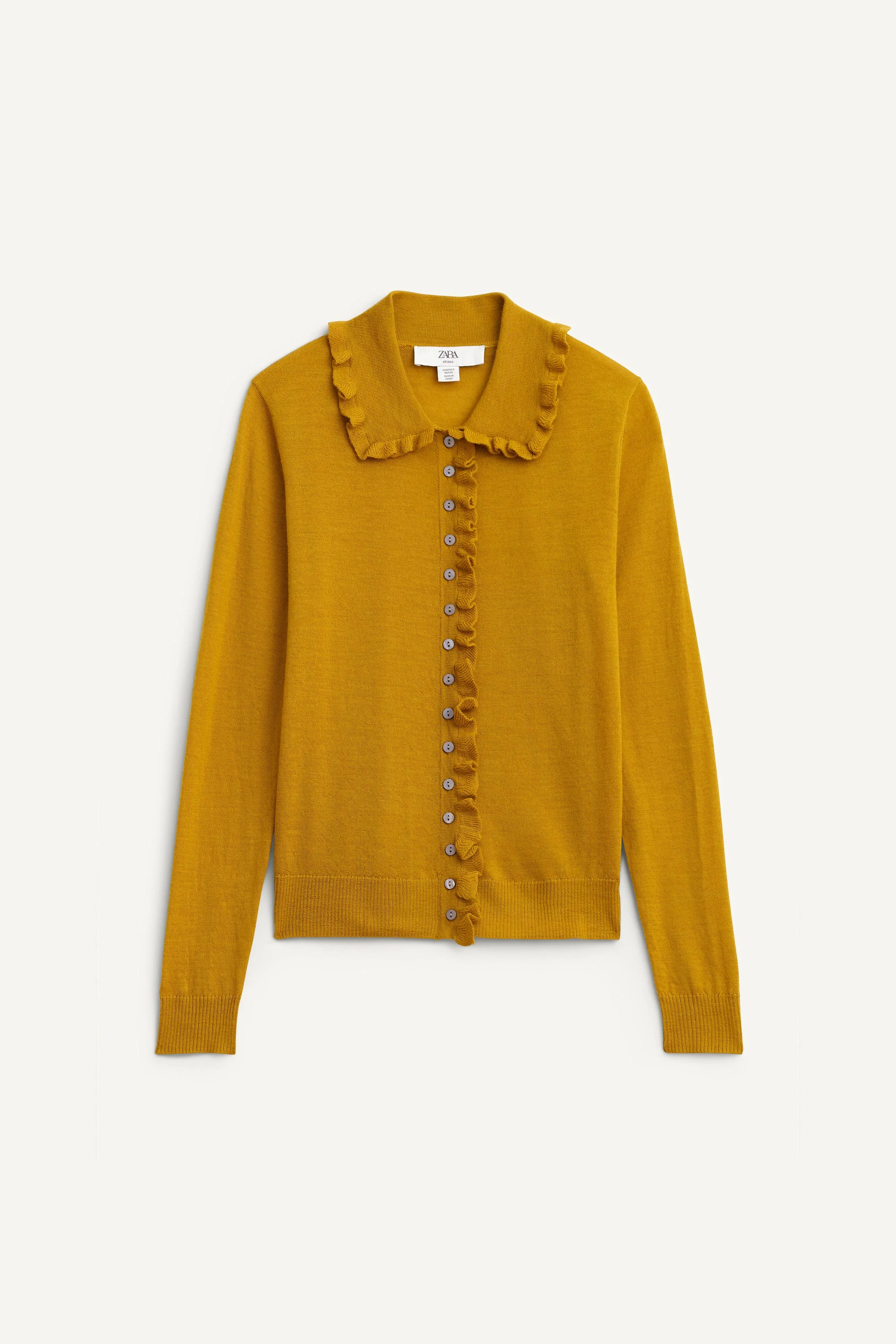 ژاکت پشمی ۱۰۰٪ با تزئینات چین‌دار