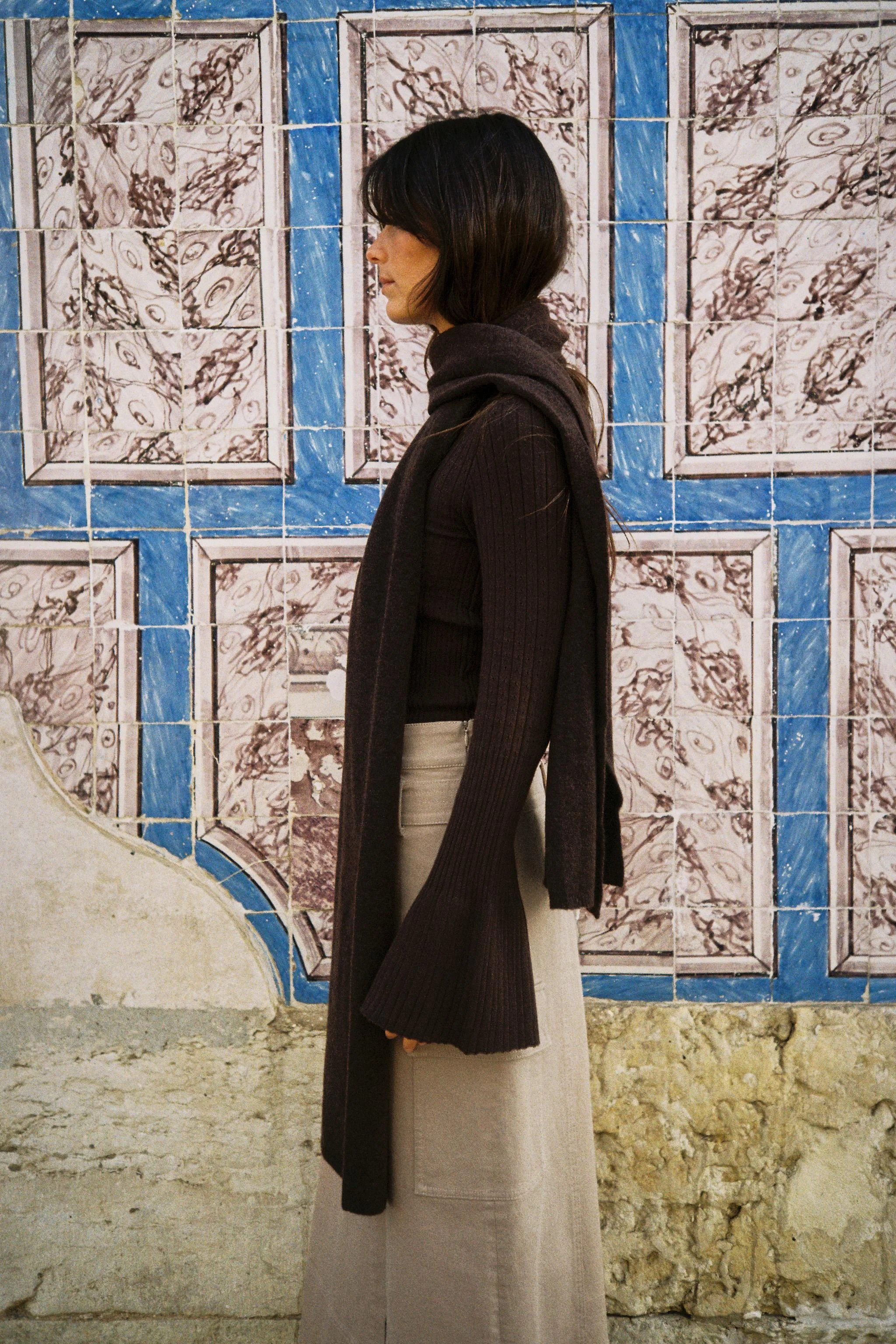 پلیور بافتنی فیت با آستین های گشاد