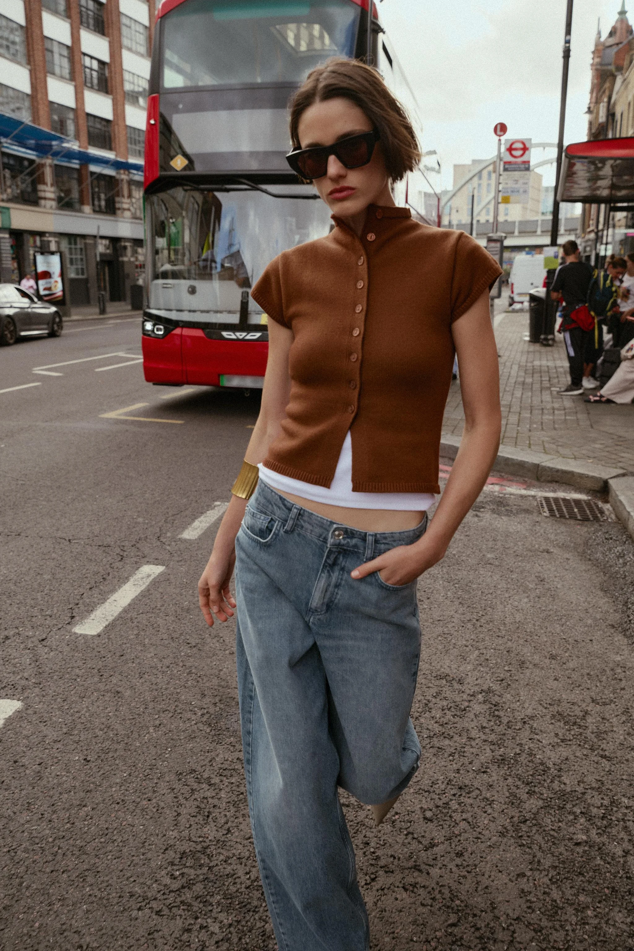 تاپ بافت دکمه دار