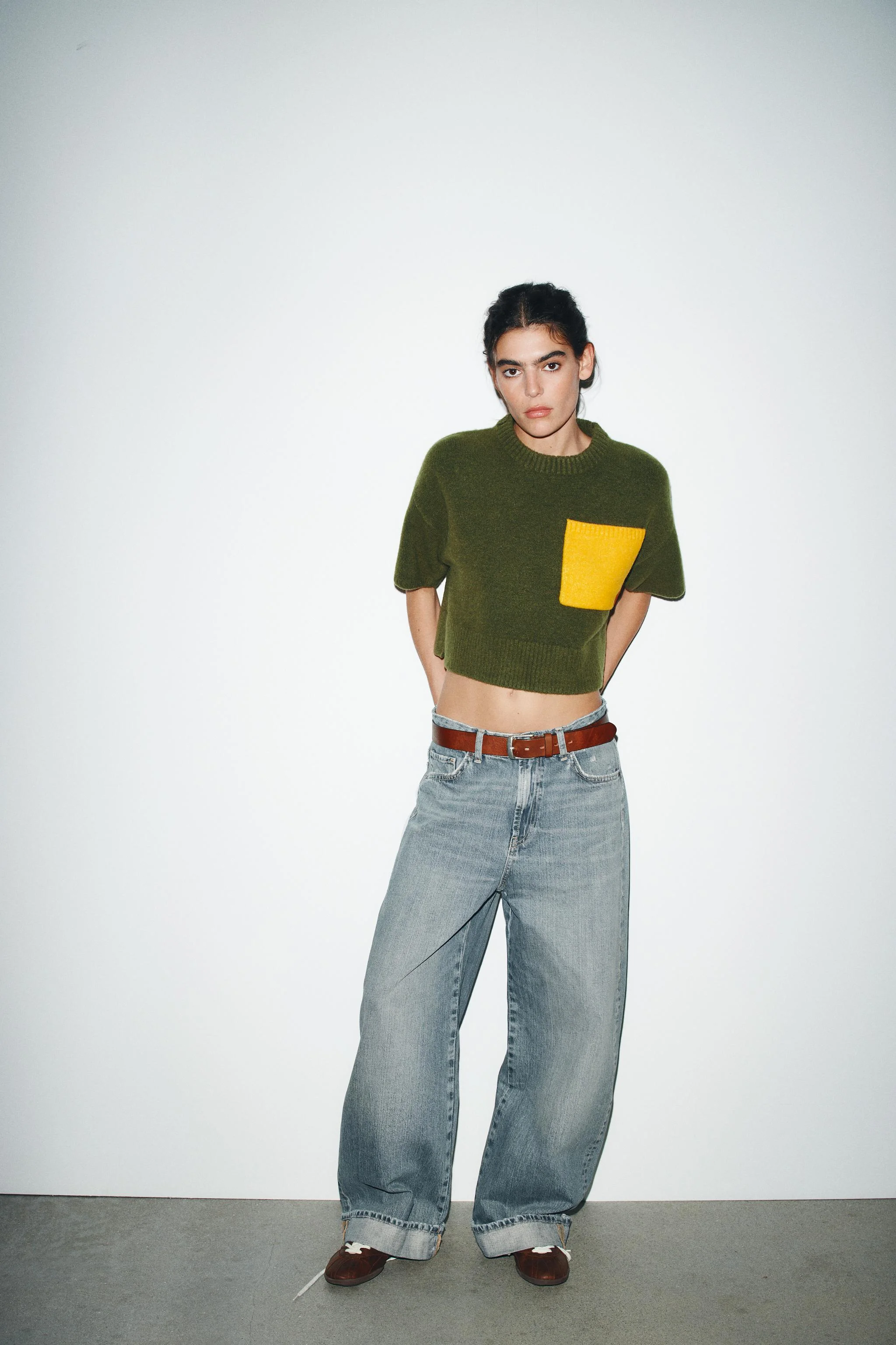 بلوز بافتنی آستین کوتاه