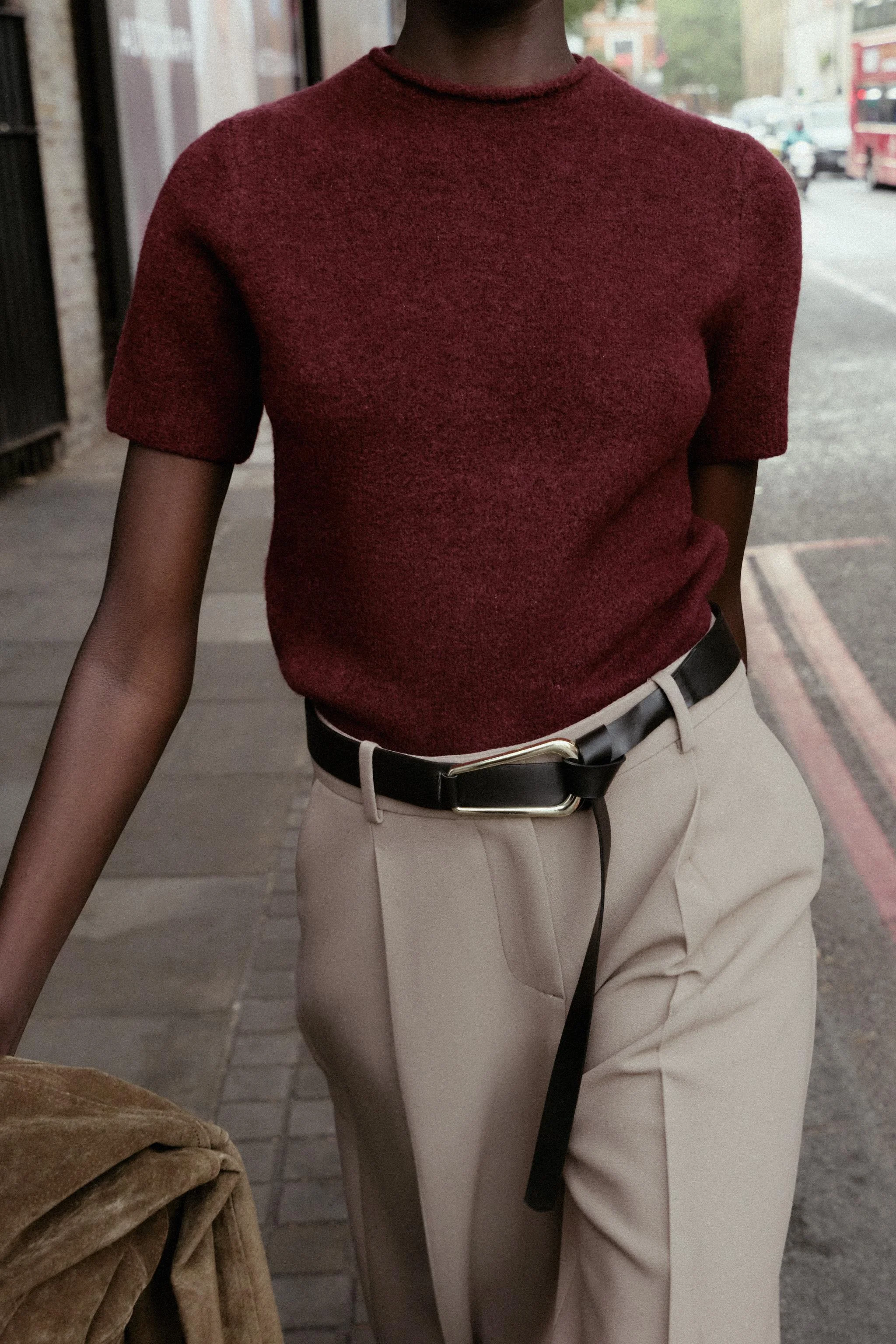 پلیور بافت آستین کوتاه