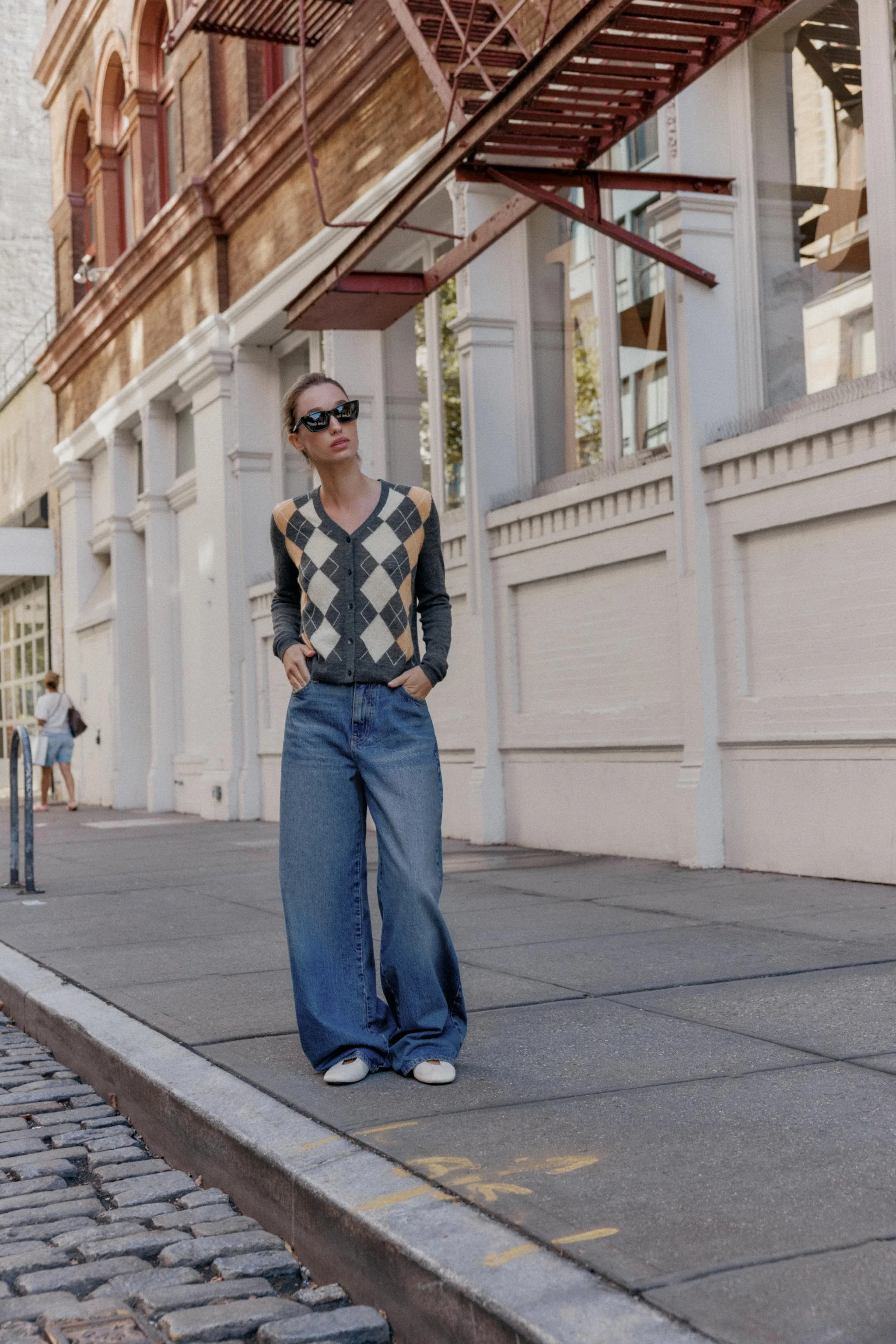 ژاکت بافتنی لوزی آرگایل