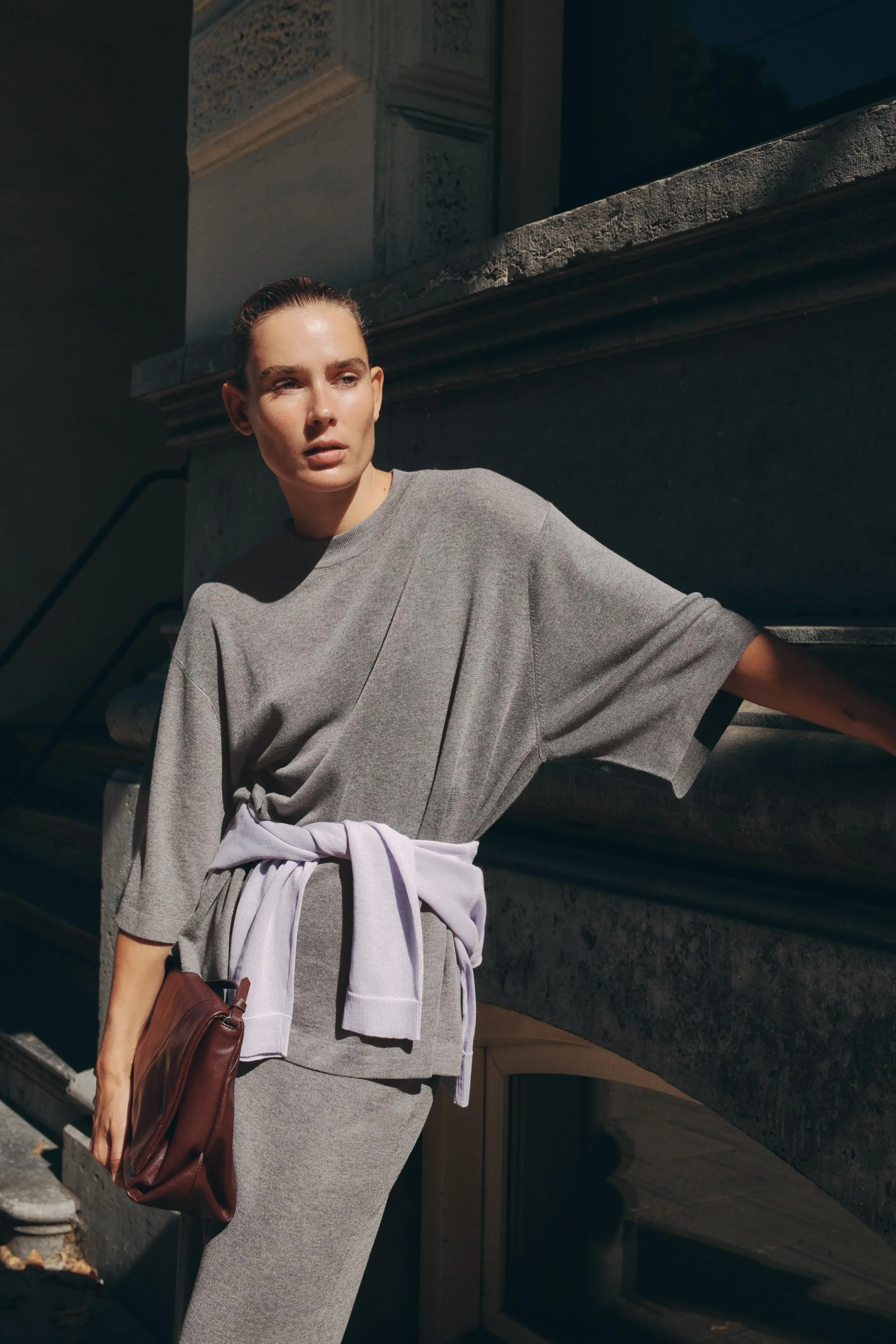 ژاکت بافتنی آستین کوتاه بزرگ