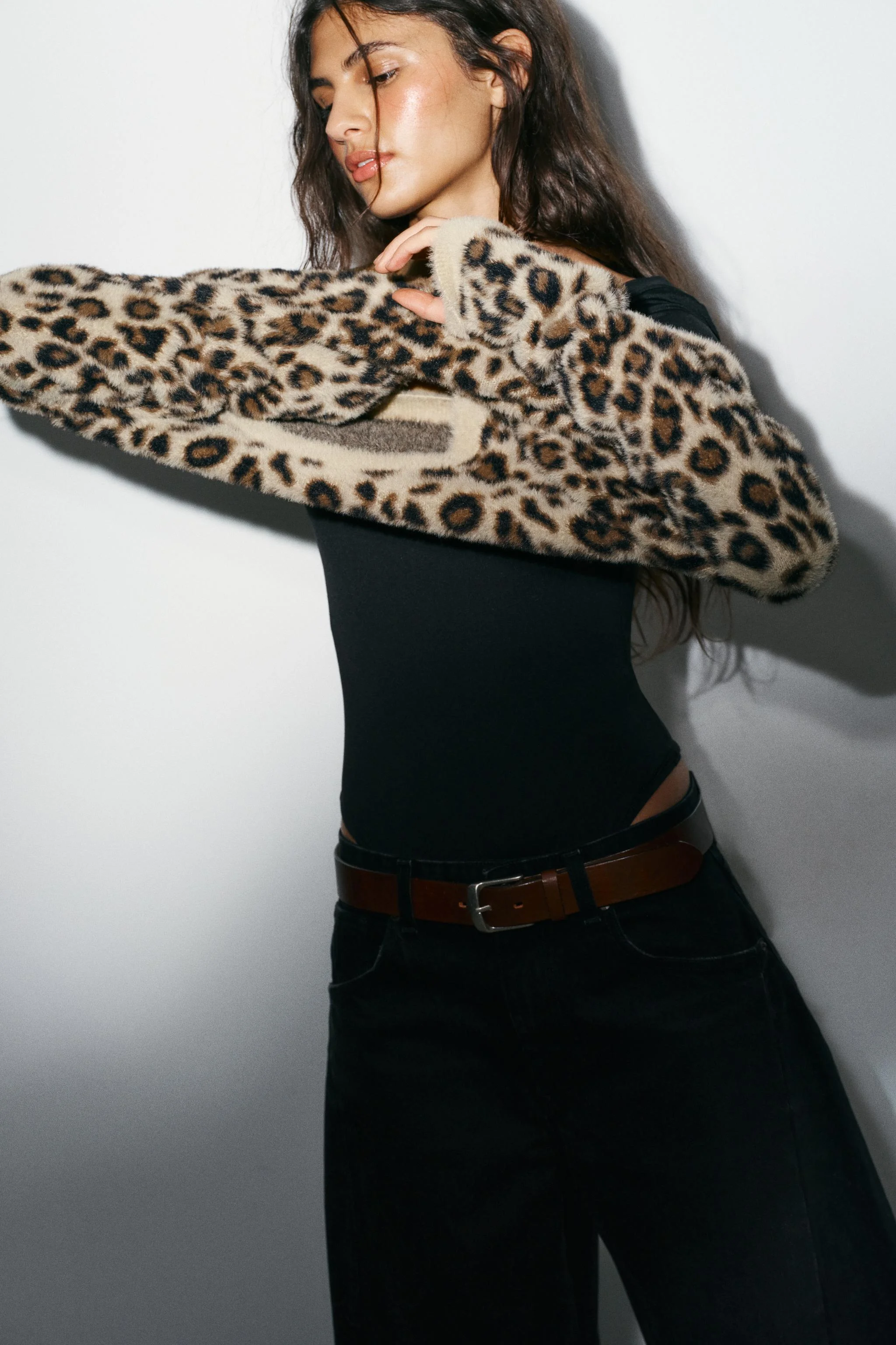 پلیور بافت طرح پوست حیوانات و خز مصنوعی