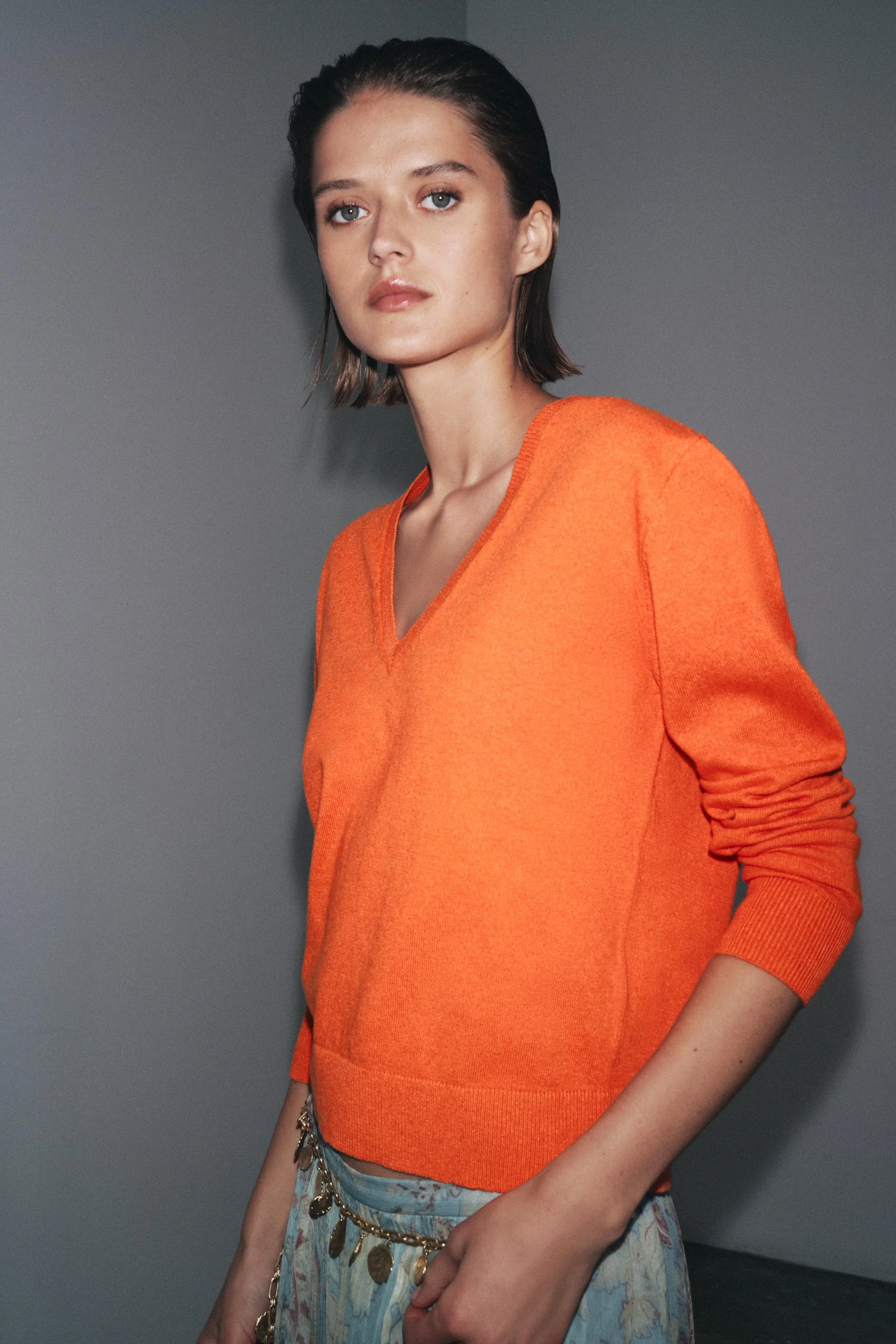 پلیور یقه هفت بافت ساده