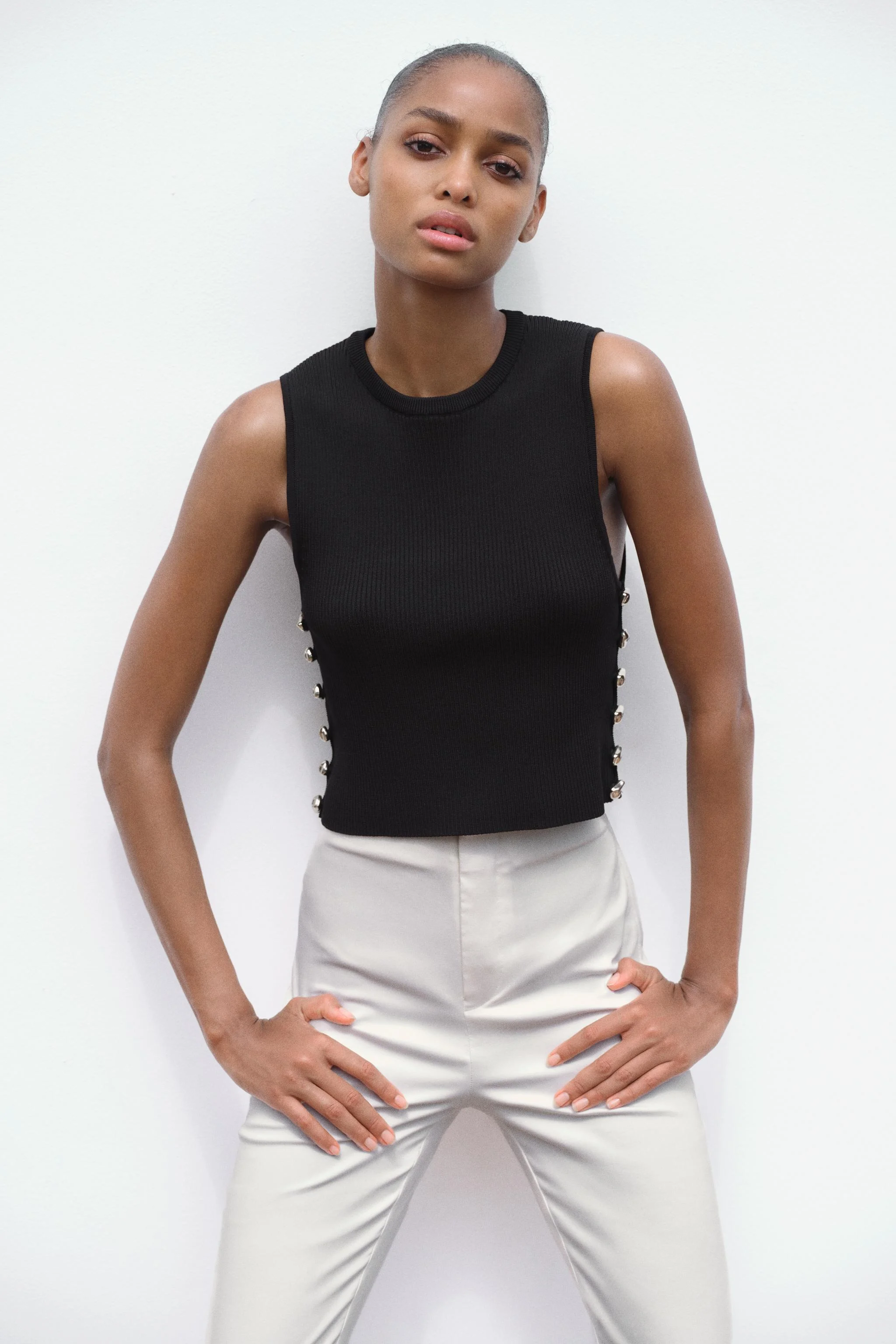 تاپ یقه گرد کشباف دنده ای