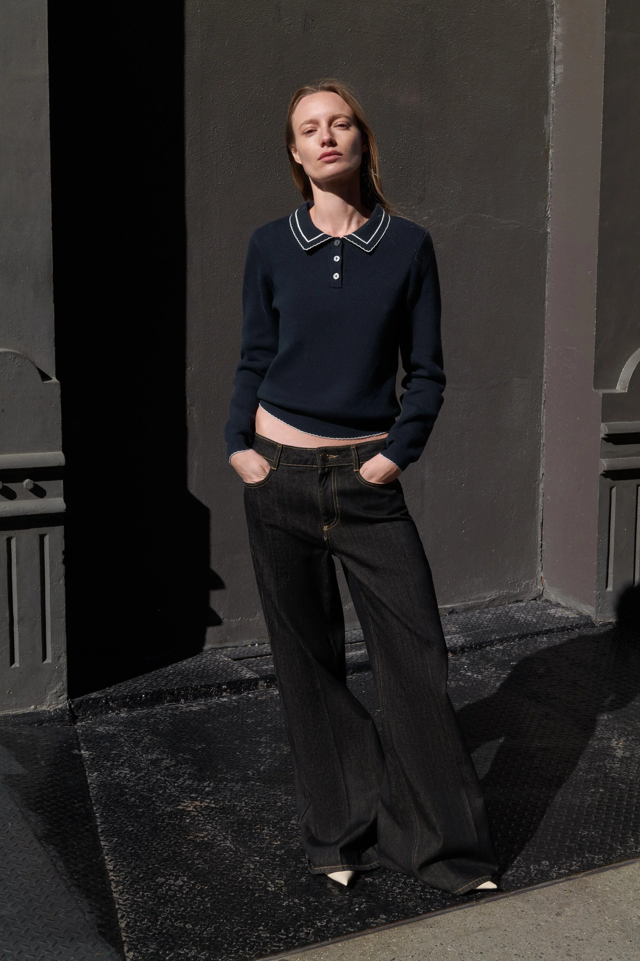 پولوشرت بافتنی با تزیینات متضاد پولوشرت بافتنی با تزیینات متضاد