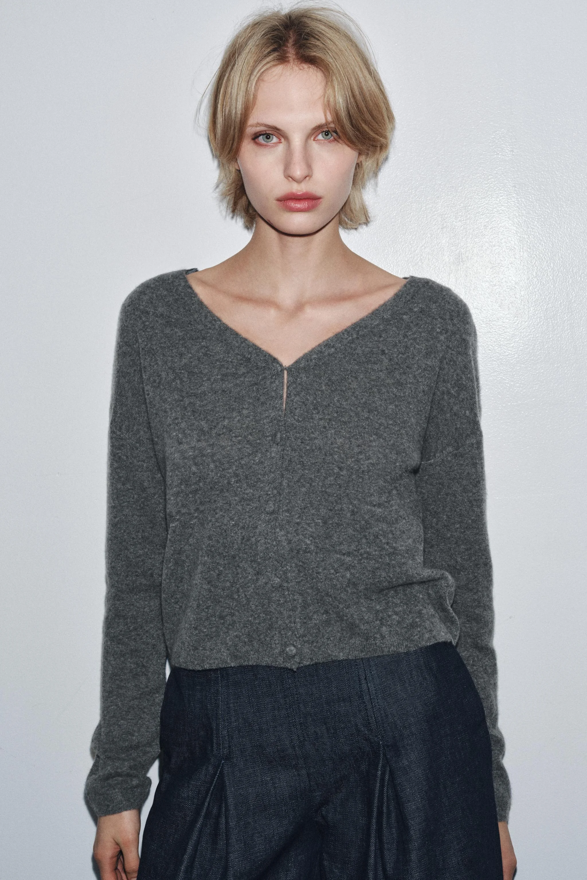 ژاکت یقه هفت پشمی و کشمیری