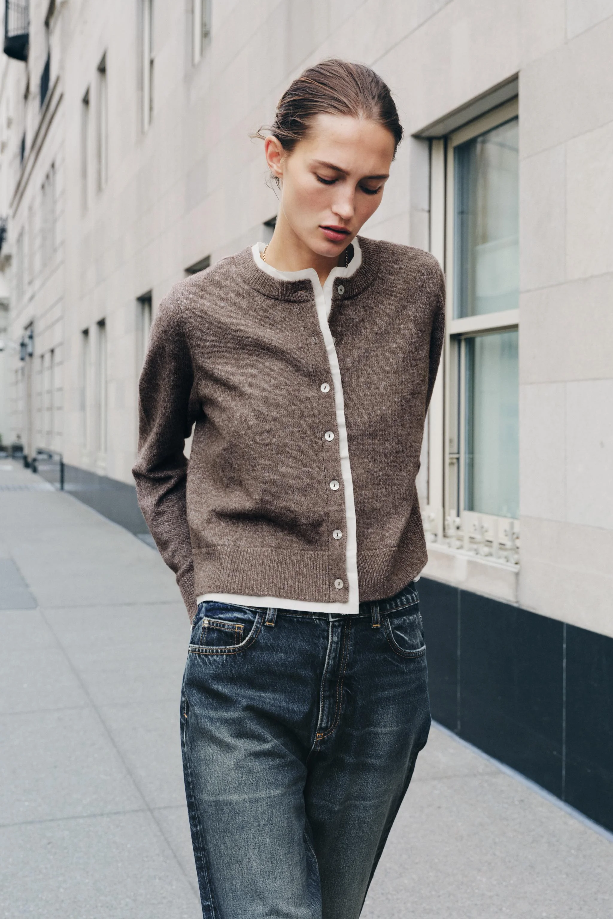 ژاکت بافتنی ترکیبی