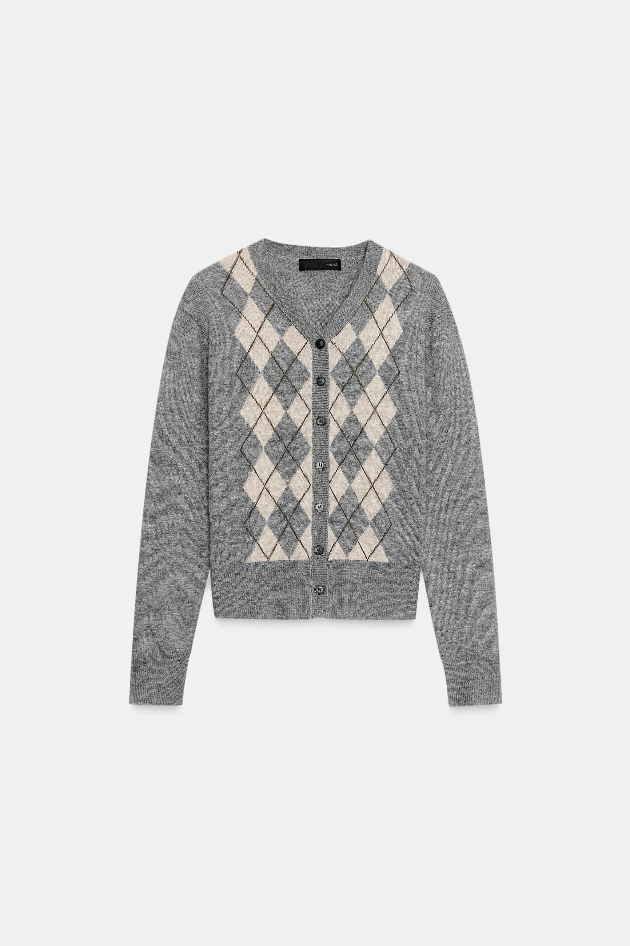 ژاکت پشمی طرح لوزی ژاکت پشمی طرح لوزی