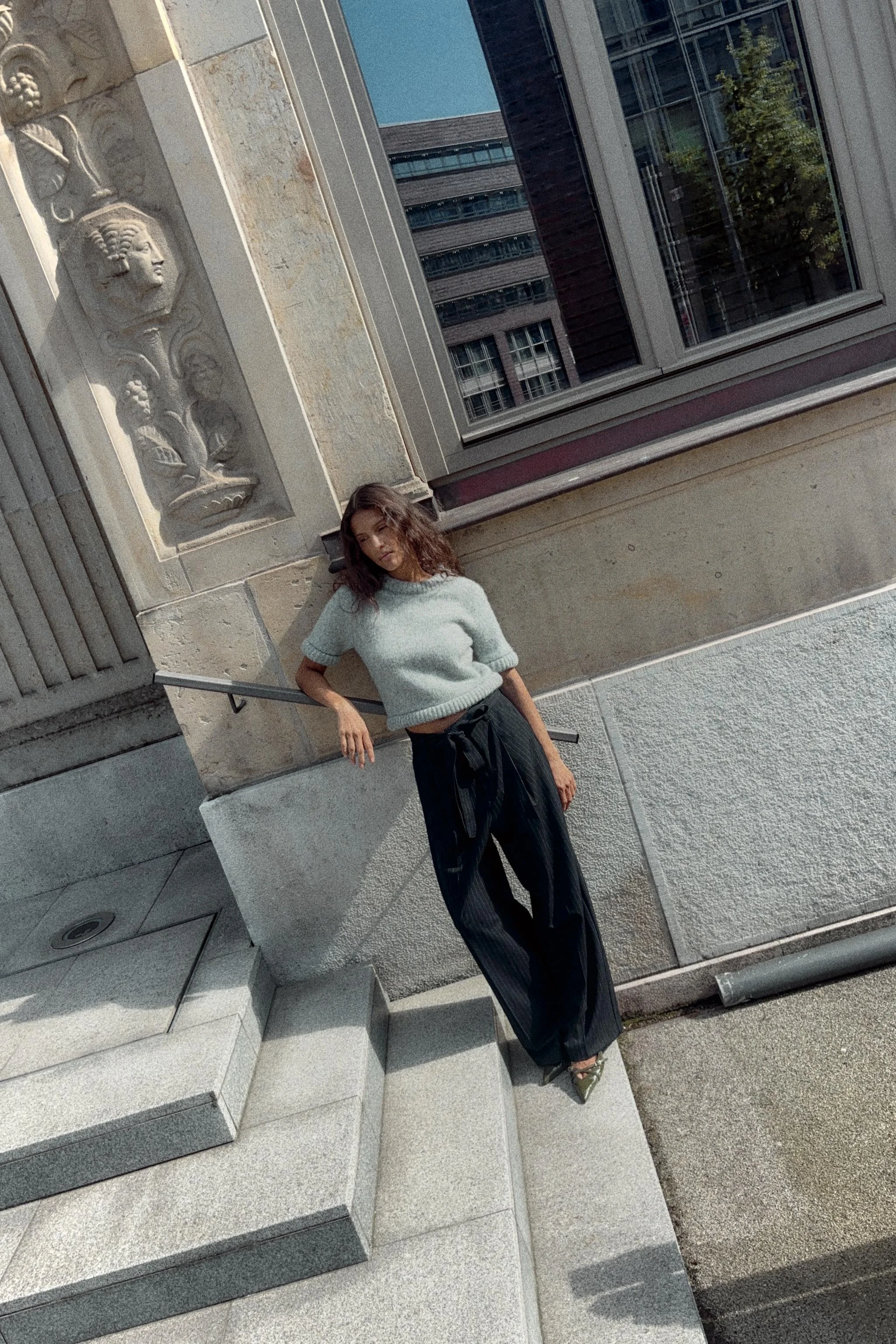 بلوز بافت آستین کوتاه