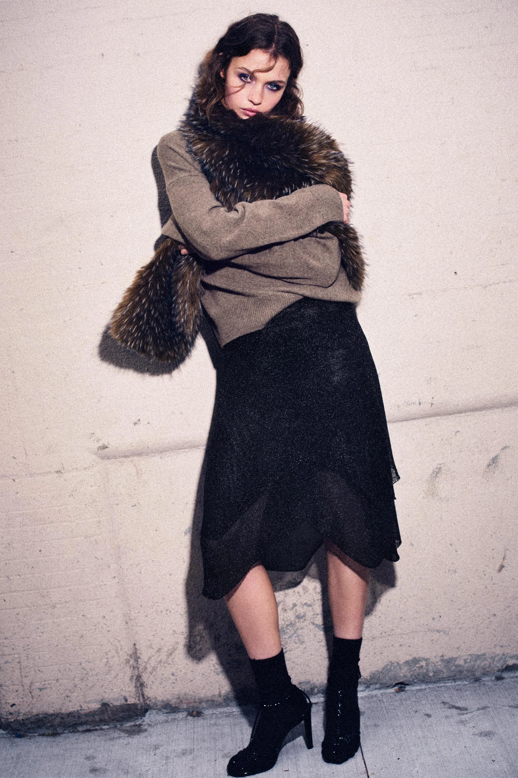 دامن بافتنی متالیک