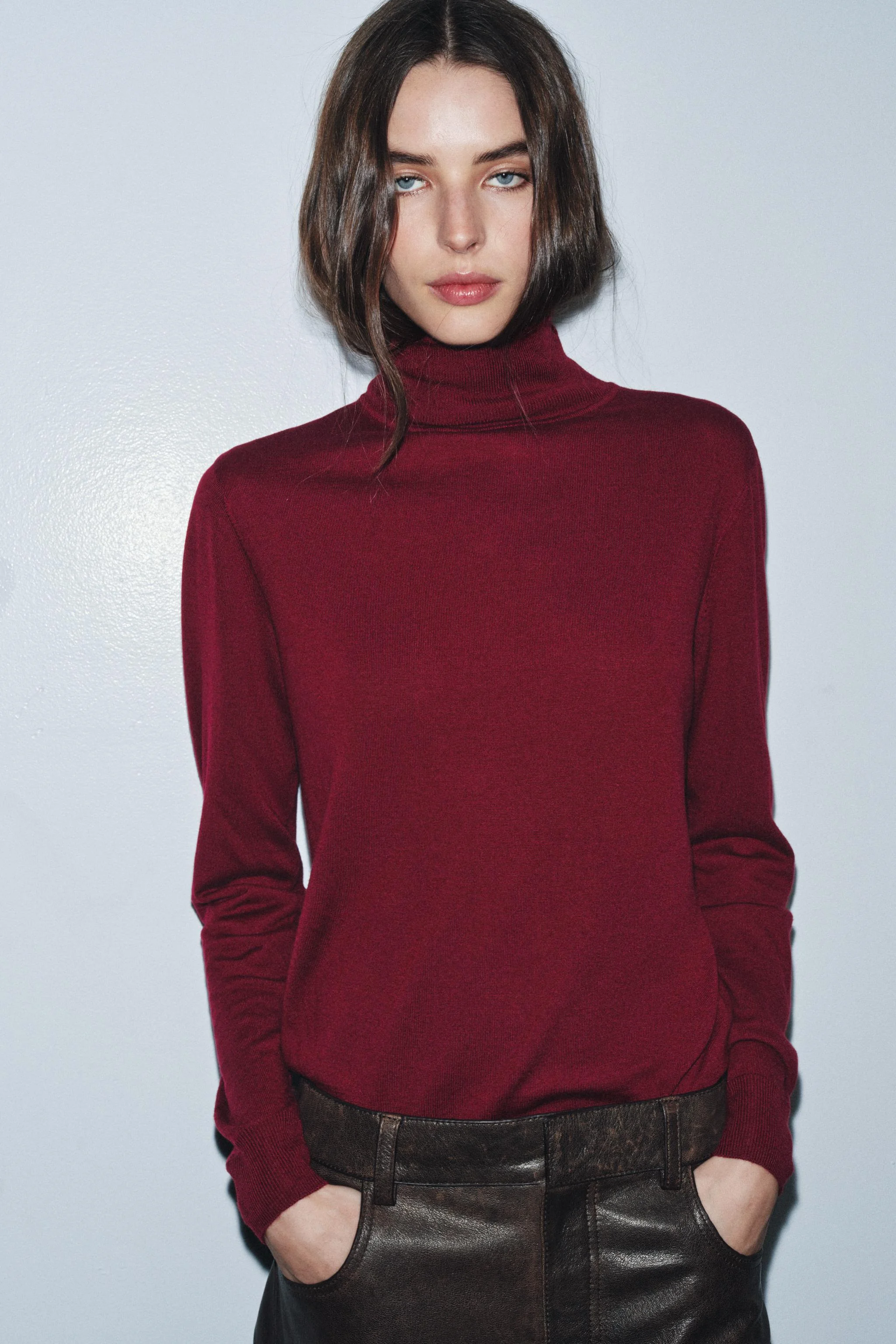 پلیور یقه اسکی پشمی