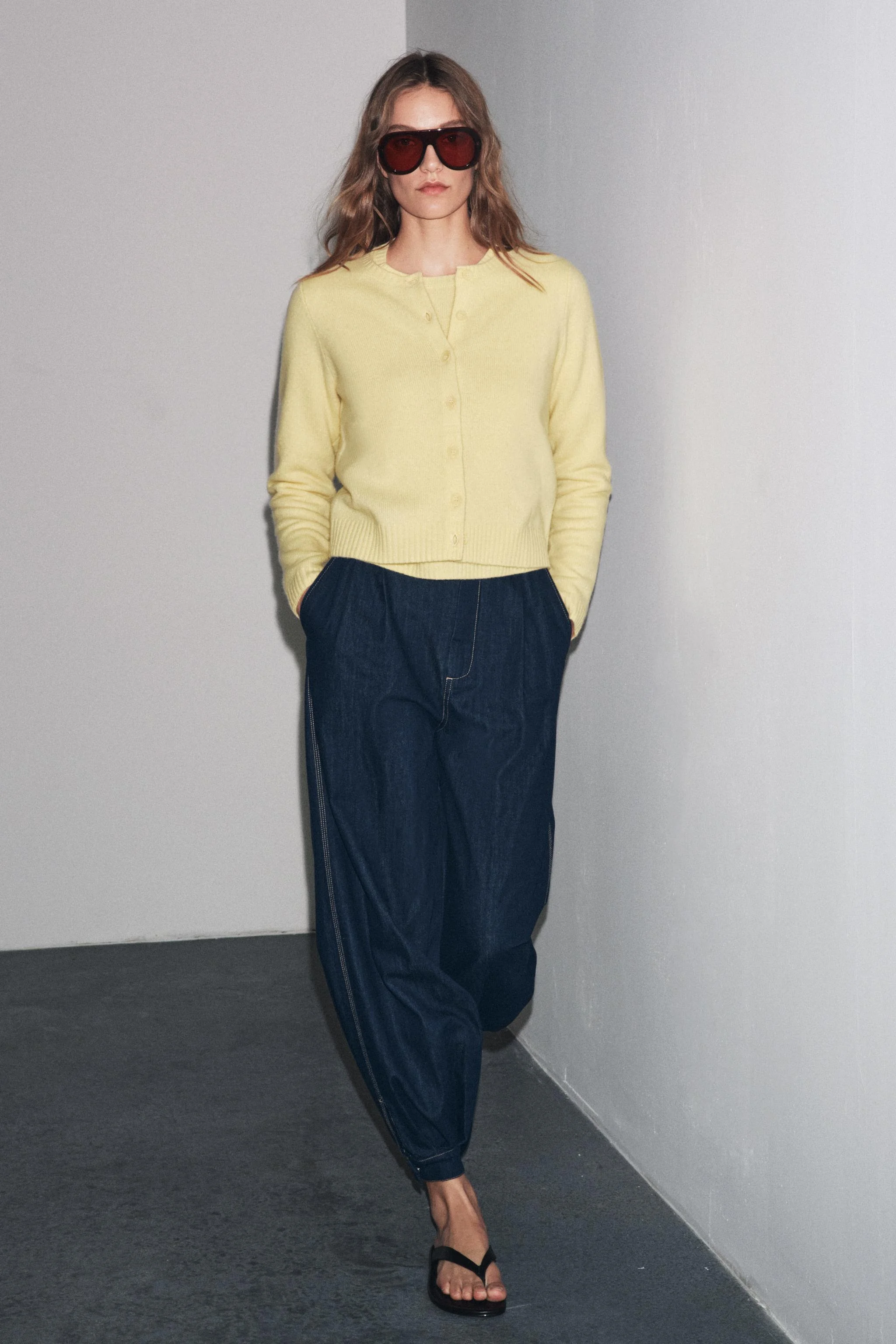 پلیور آستین بلند بافتنی پشمی