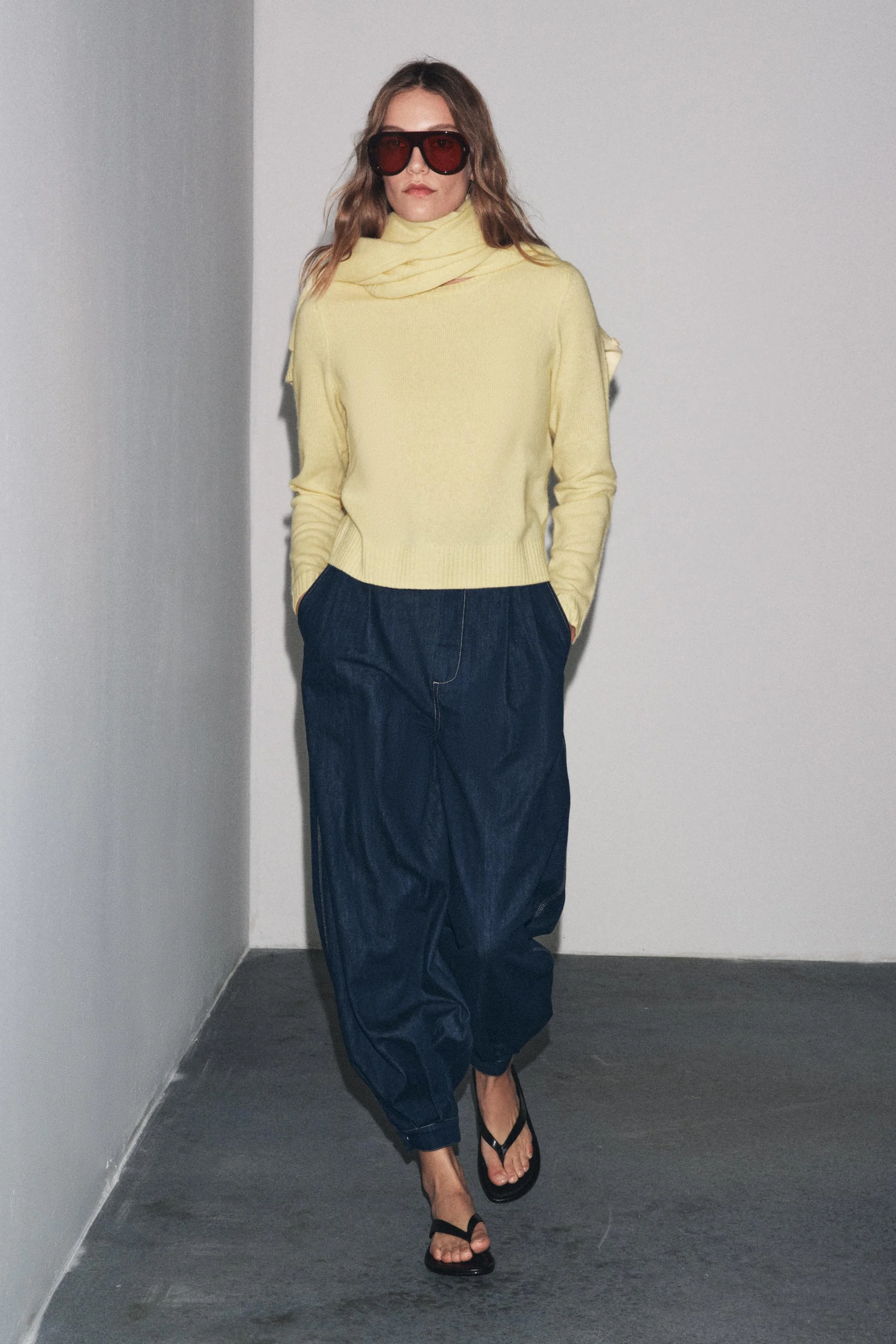 پلیور آستین بلند بافتنی پشمی