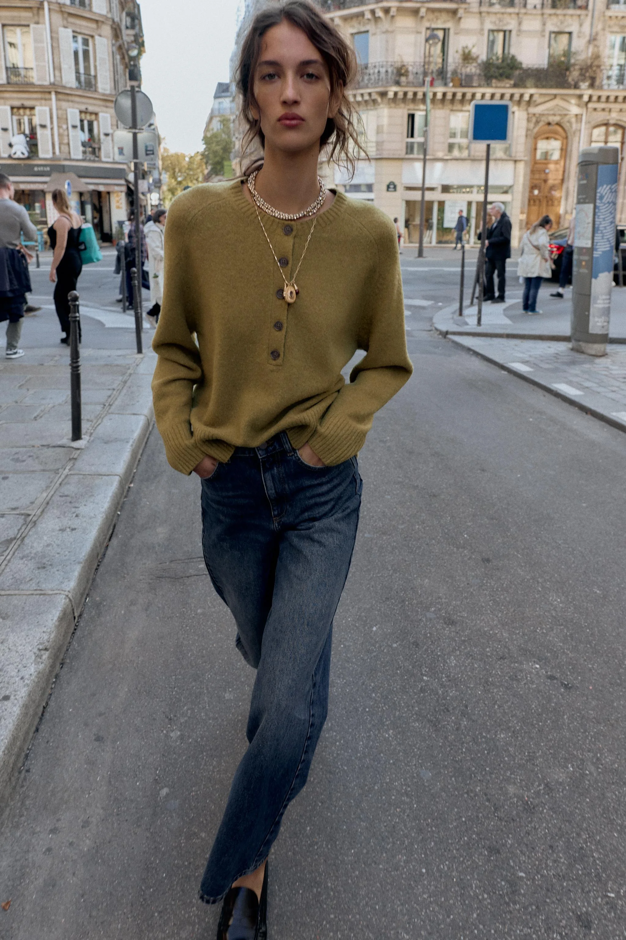 پلیور بافتنی دکمه دار