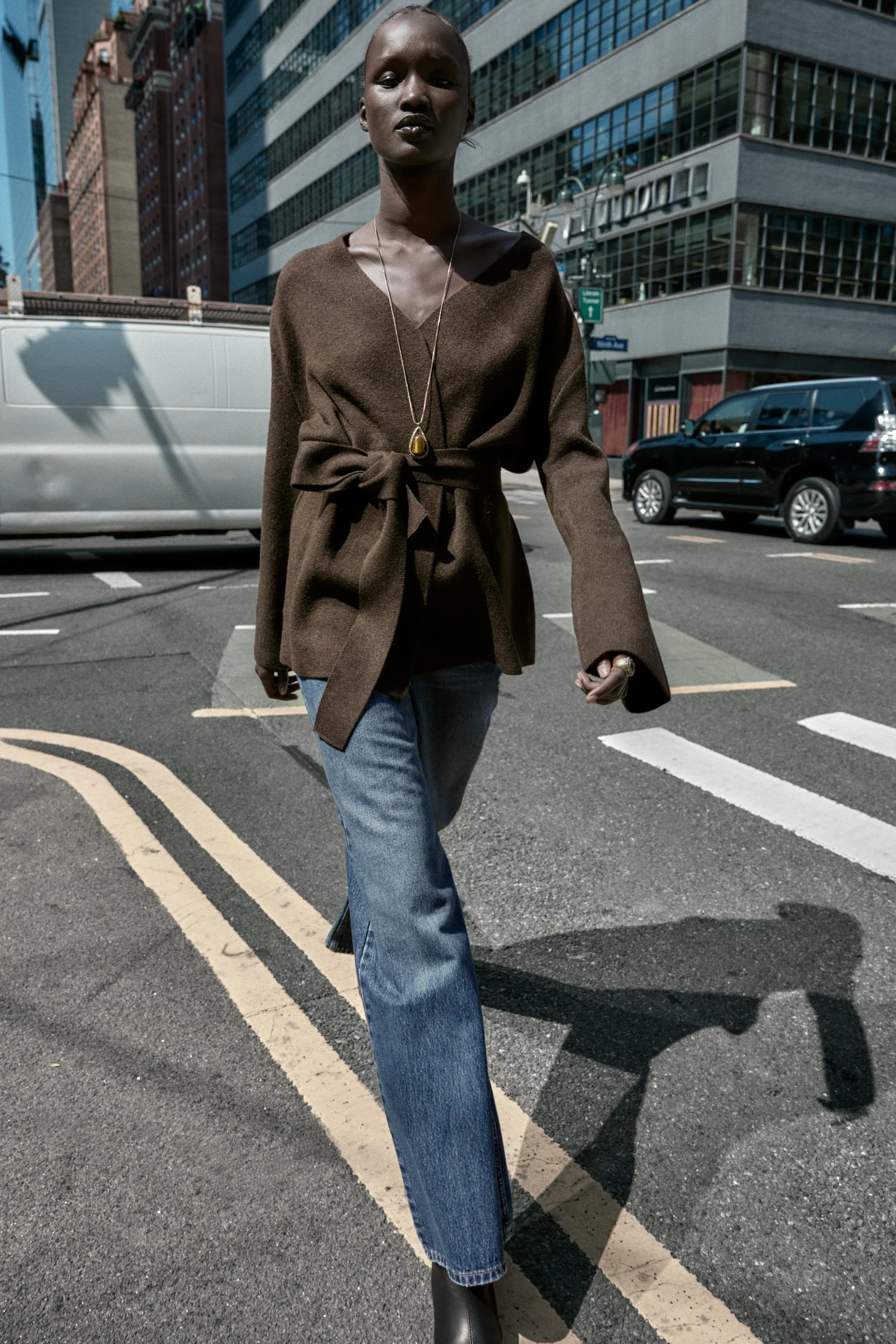 کاردیگان بافتنی کمربند دار