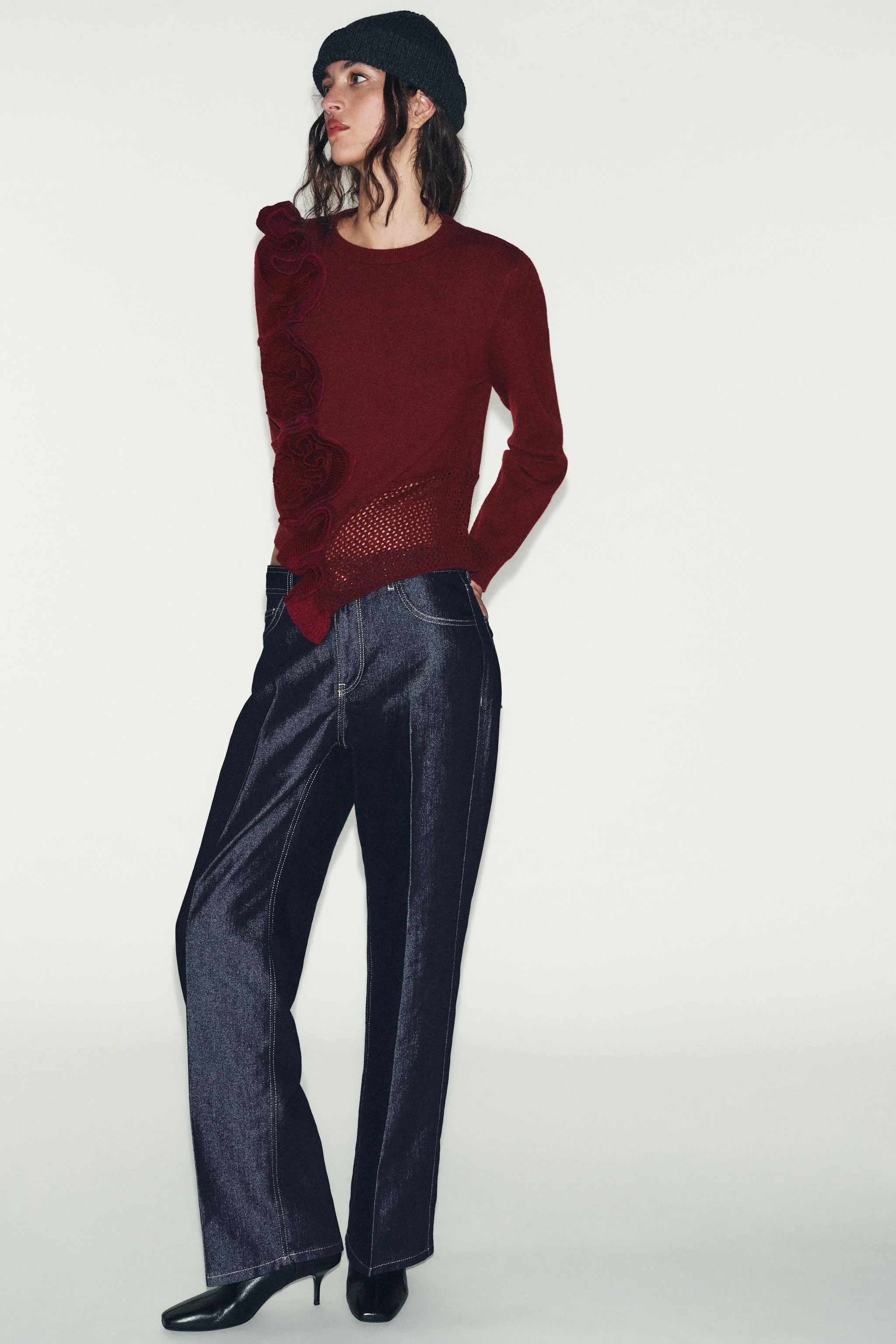 پلیور بافتنی طرح گلدار پلیور بافتنی طرح گلدار