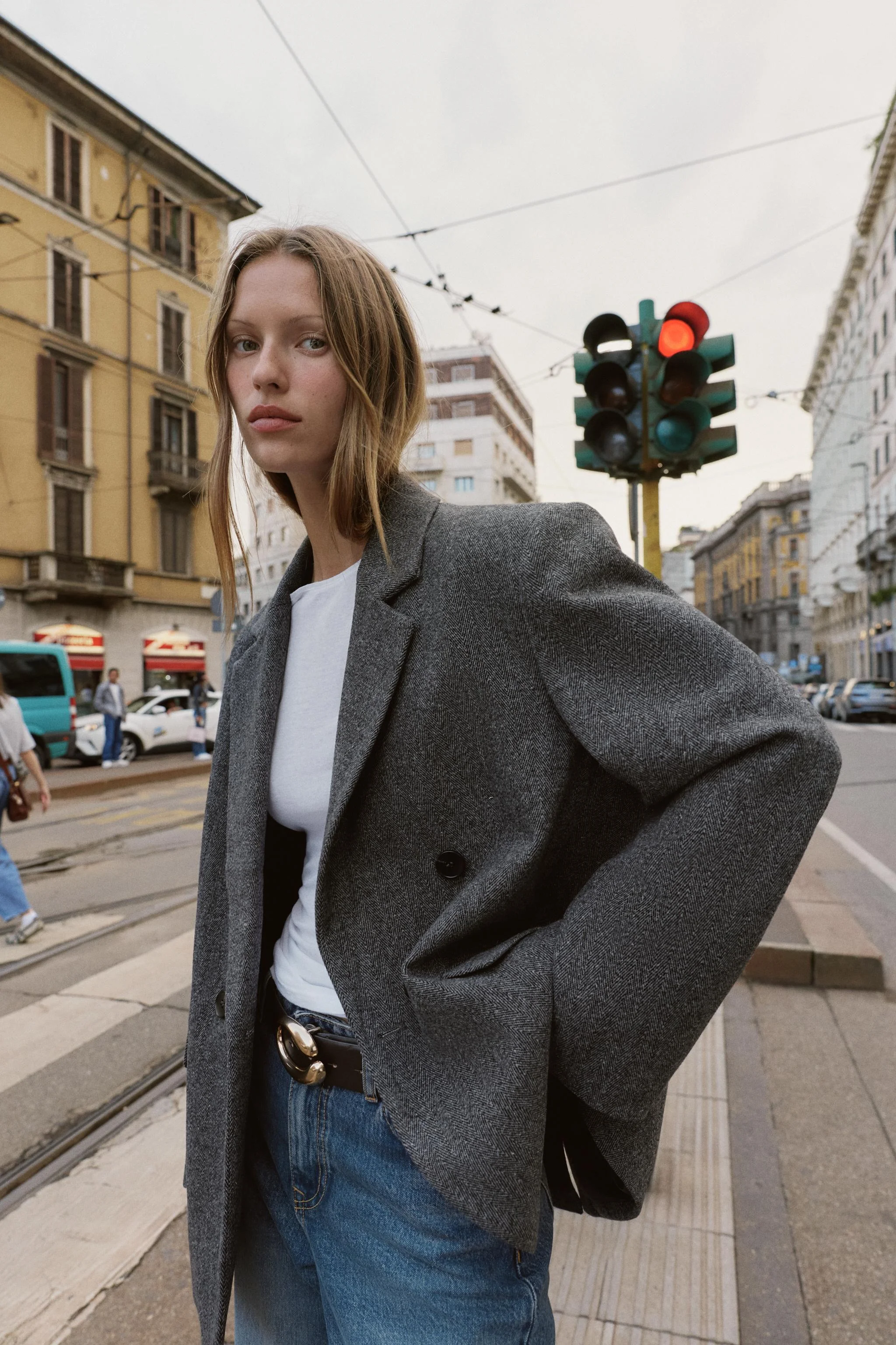 بلیزر اورسایز دکمه دوبل بلیزر اورسایز دکمه دوبل