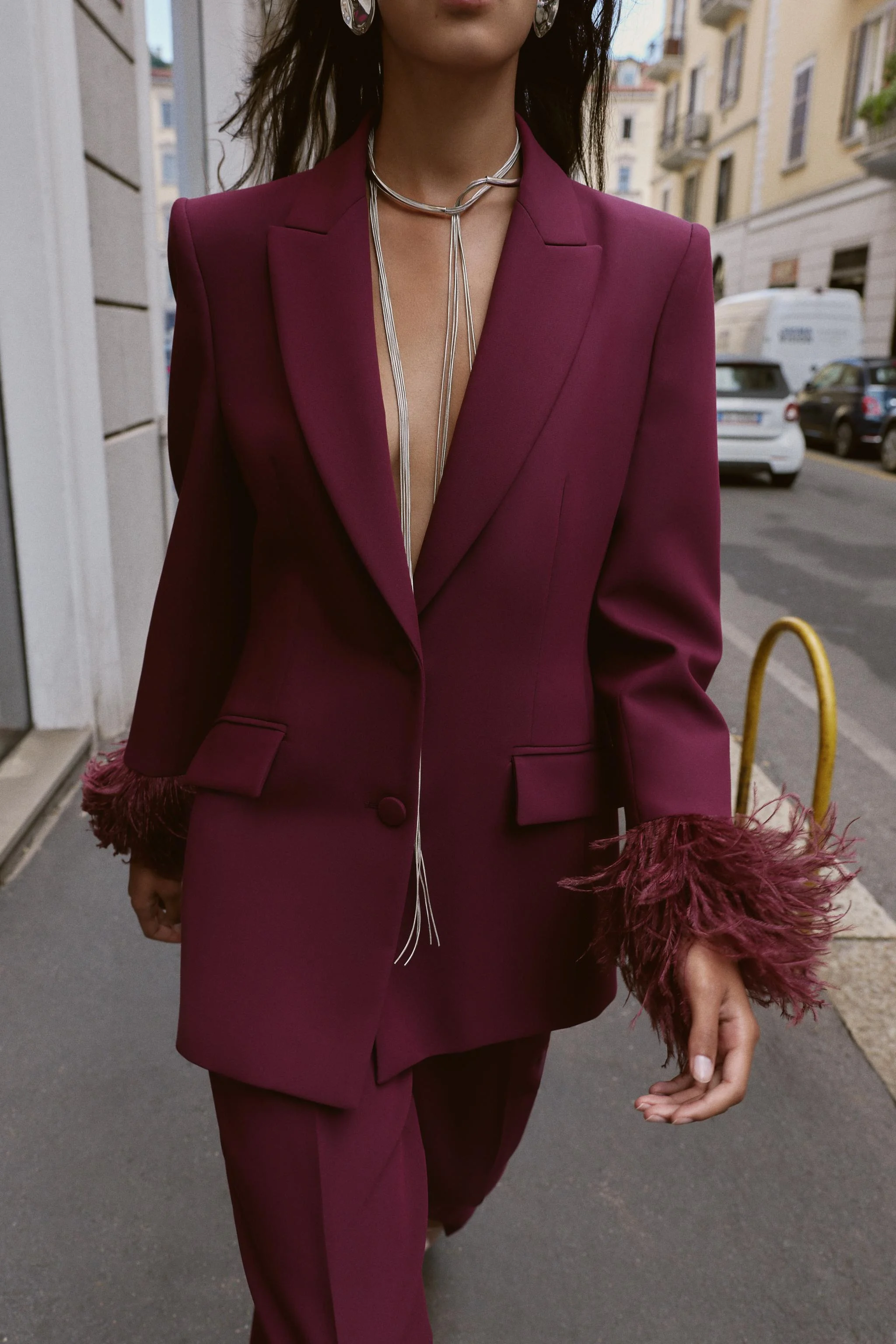 کت بلیزر آستین پر دار