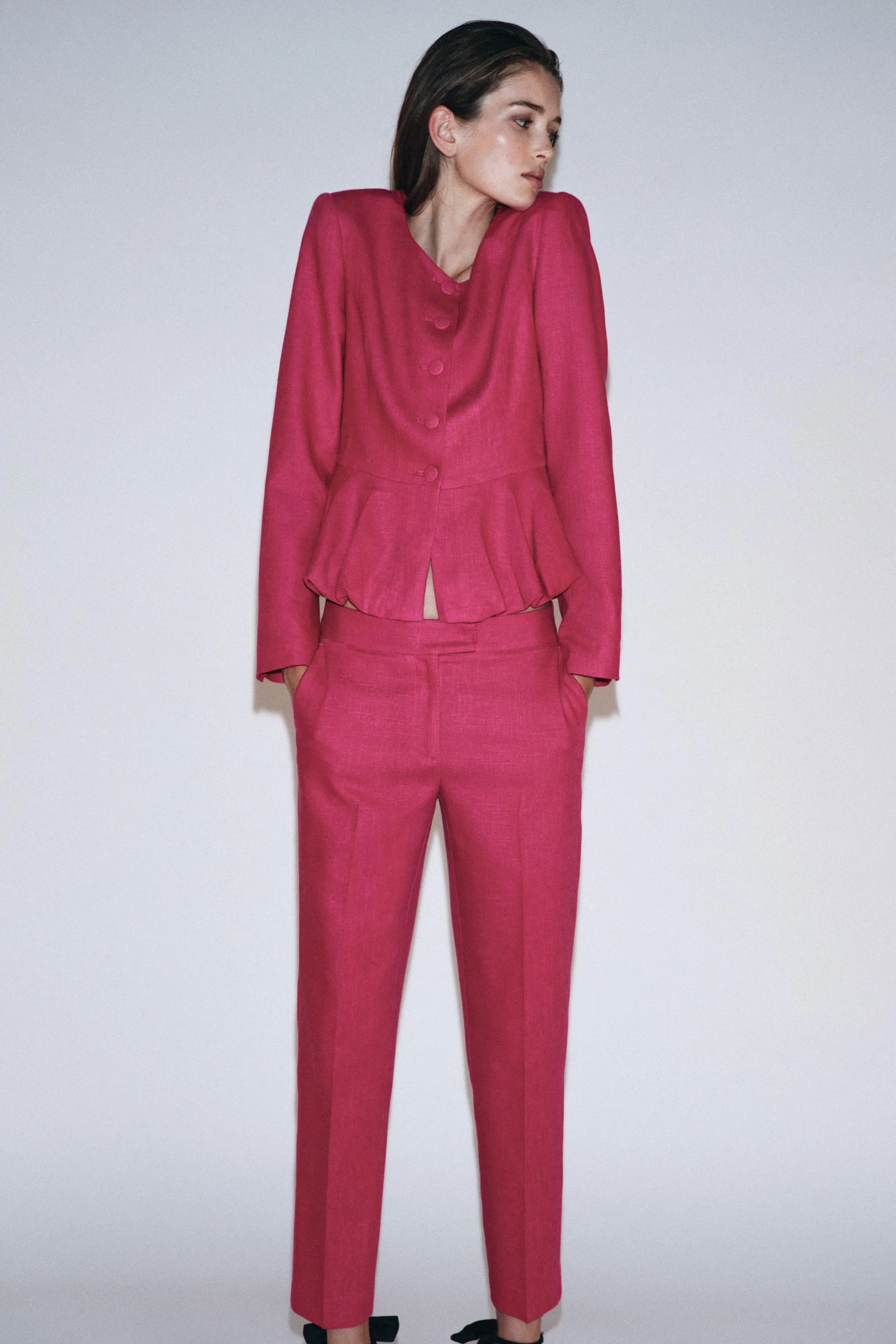 کت بلیزر پلوم با ترکیب پارچه لینن