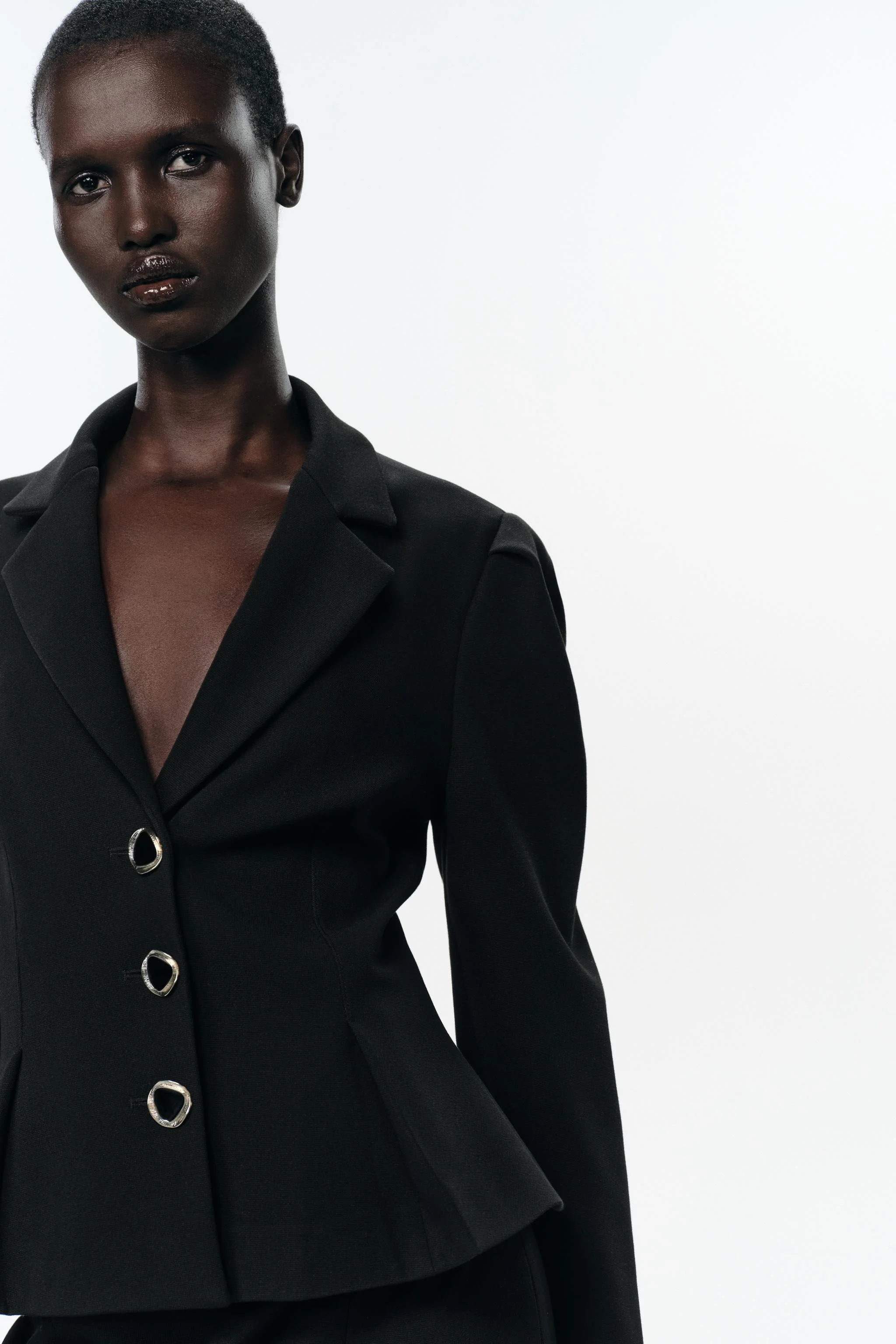 کت بلیزر آستین پفی مدل Peplum