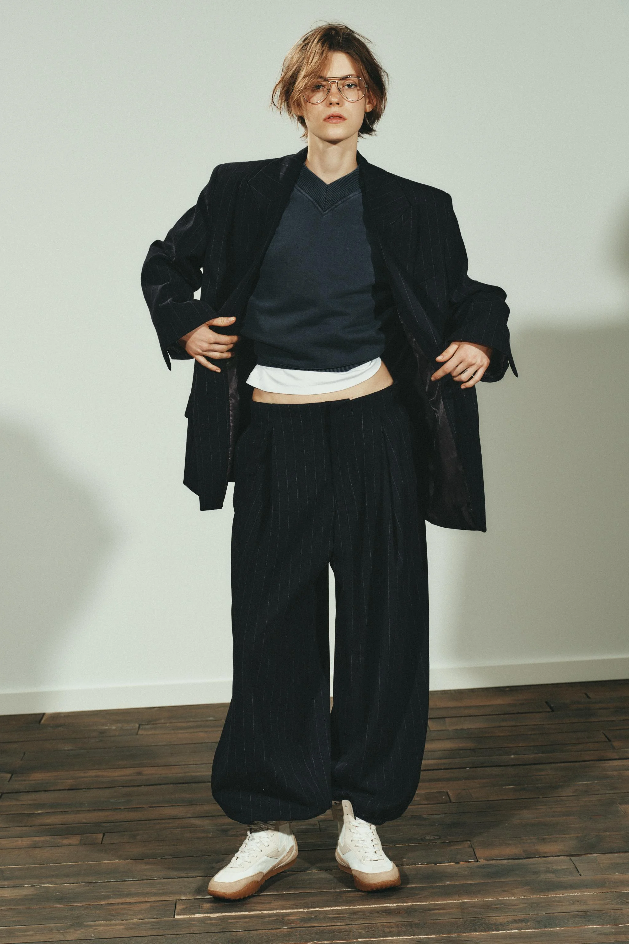 کت بلیزر راه راه با جیب