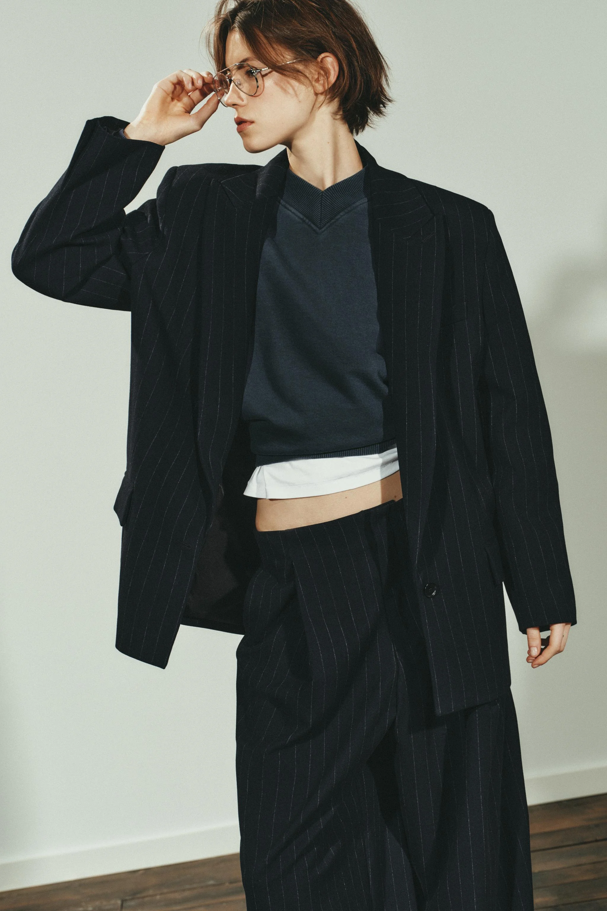 کت بلیزر راه راه با جیب