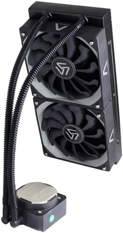 خنک کننده مایع پردازنده ALSEYE با دو فن 120 میلی متری 1800 دور در دقیقه، رادیاتور آلومینیومی، پمپ SATA بلوک خنک کننده مسی (Water Max240) | AS-Watermax240-0012